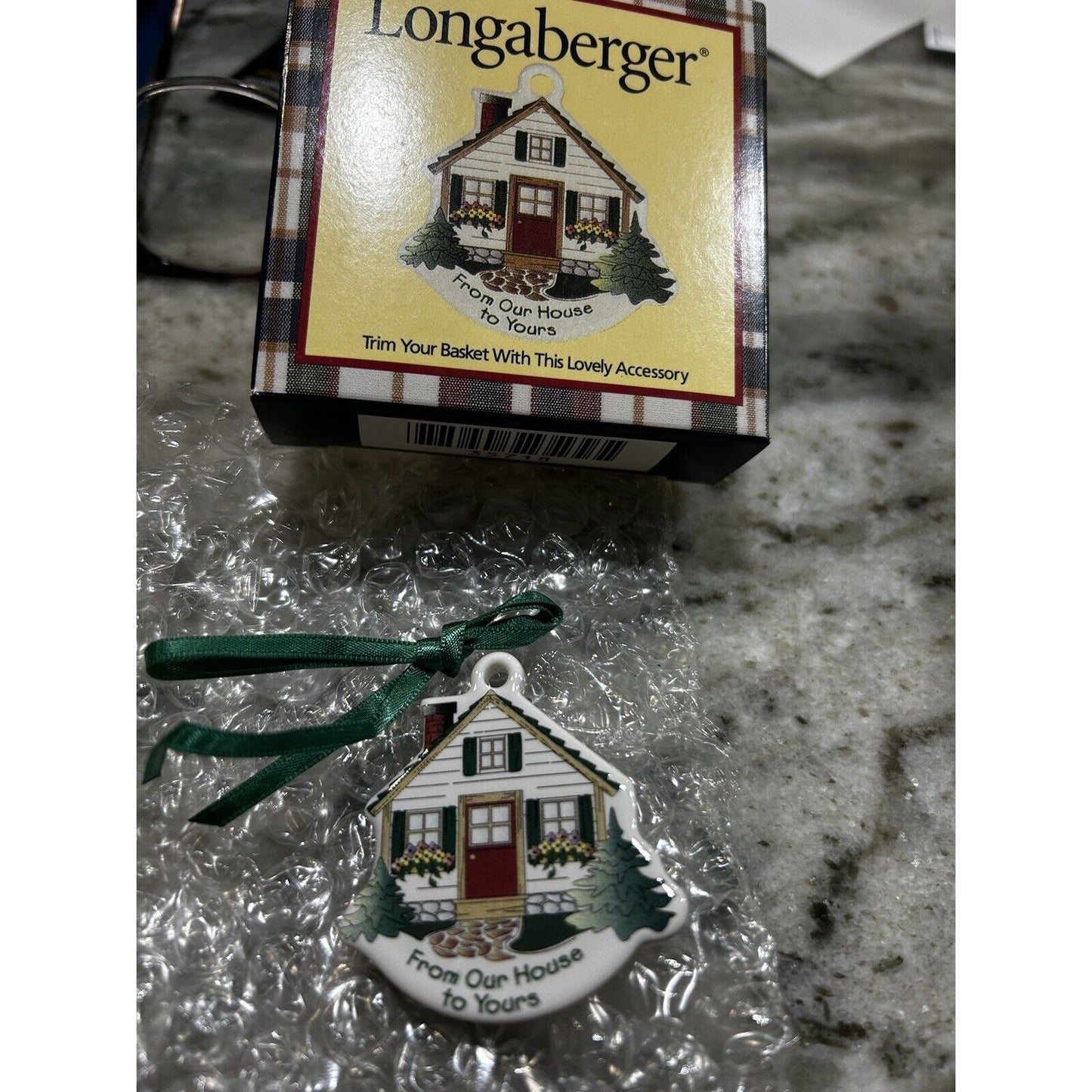 Longaberger From Our House to Yours Basket Tie On NEW Pottery
