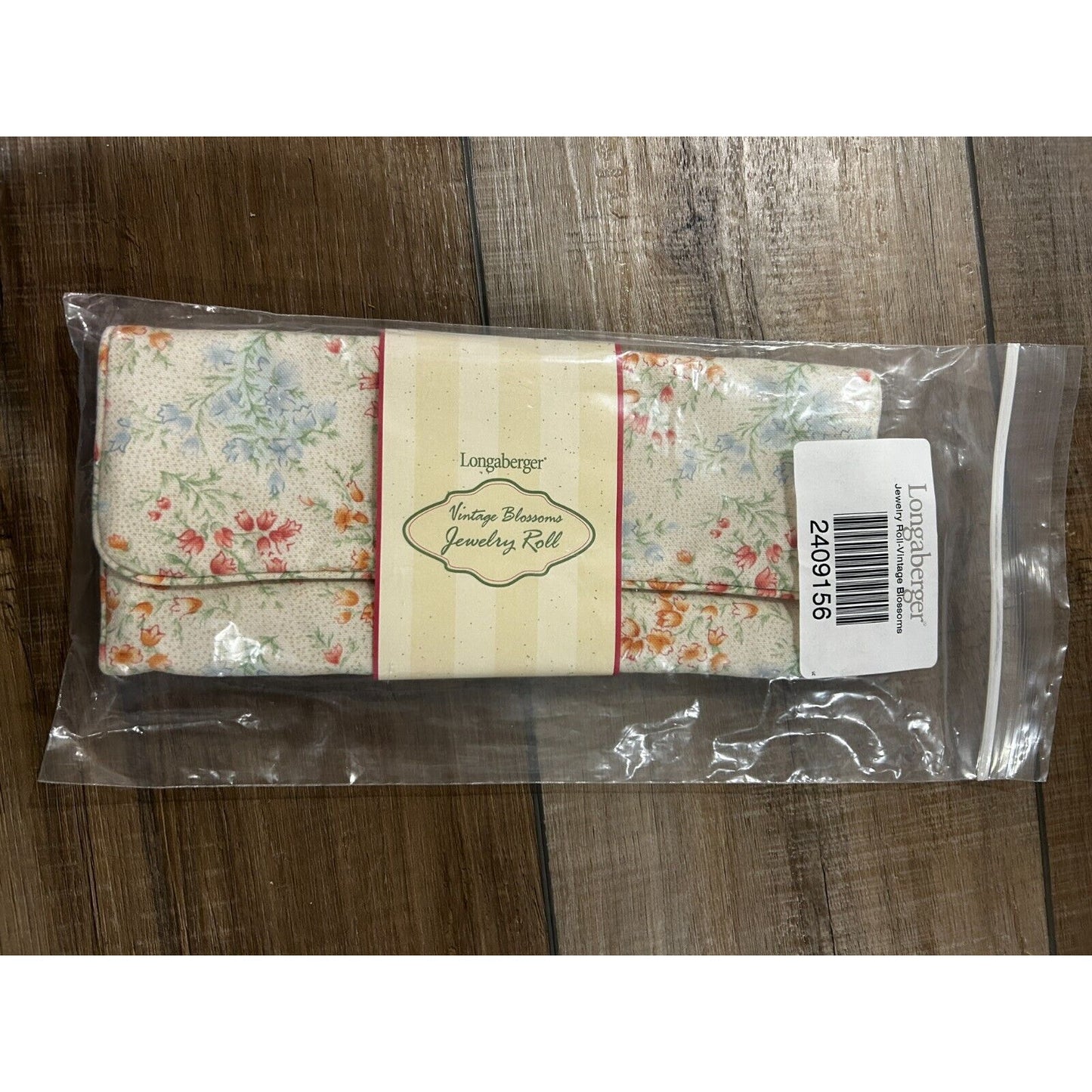 Longaberger Vintage Blossoms Floral Fabric Jewelry Roll NEW 2409156