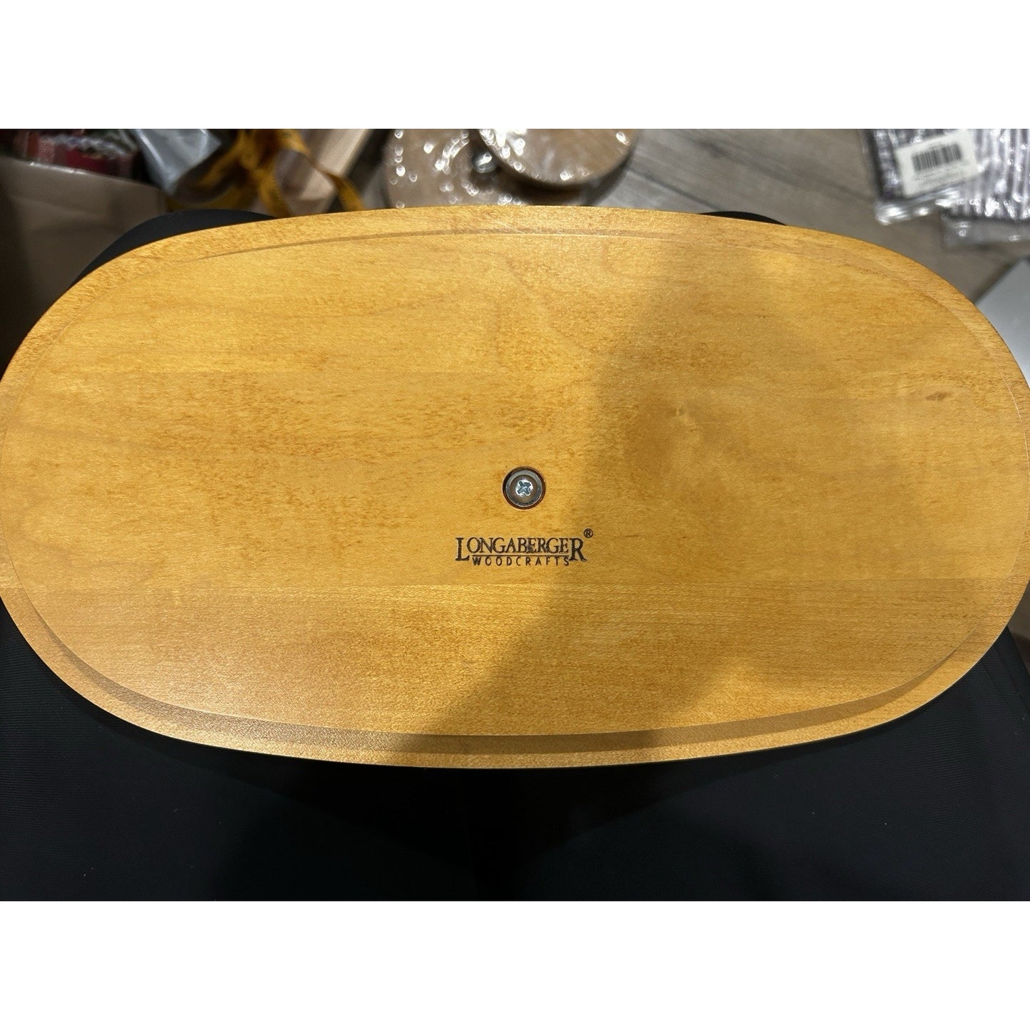 Longaberger WoodCrafts OVAL Traditions Fellowship LID Green knob