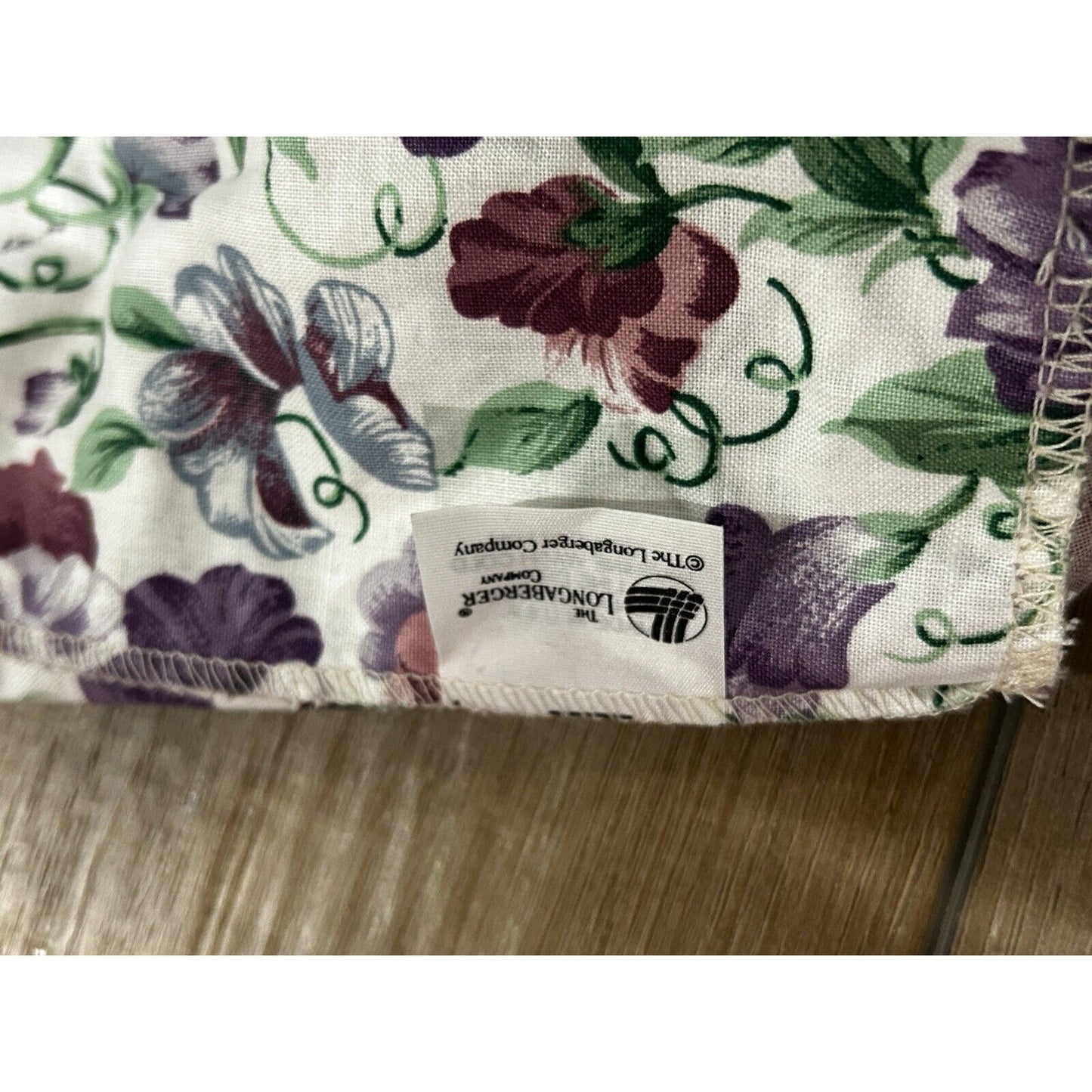 Longaberger Sweet Pea May Series Basket Liner purple floral