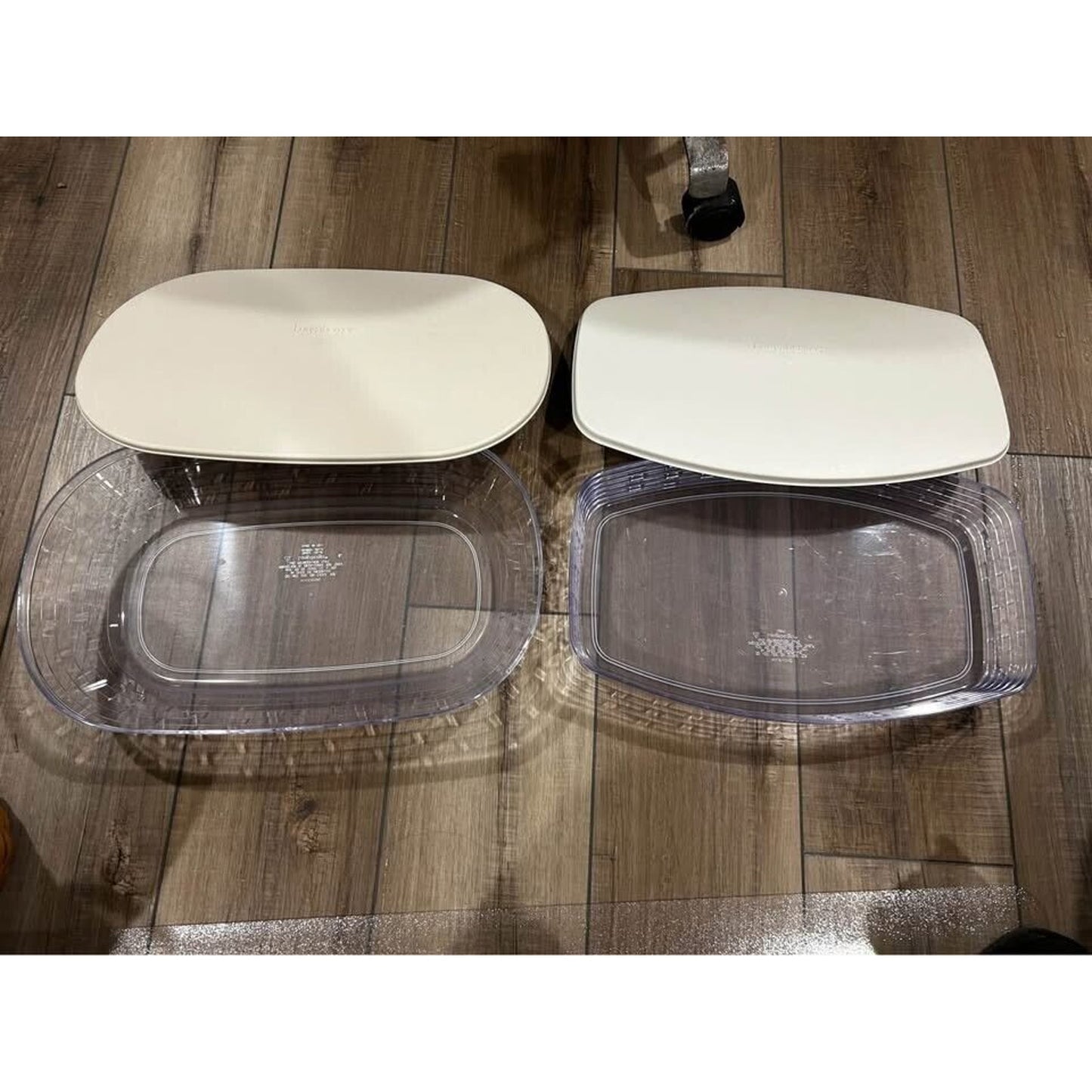 2 Longaberger Hard Protectors lid Heartwood Serving tray Medium Oval gathering