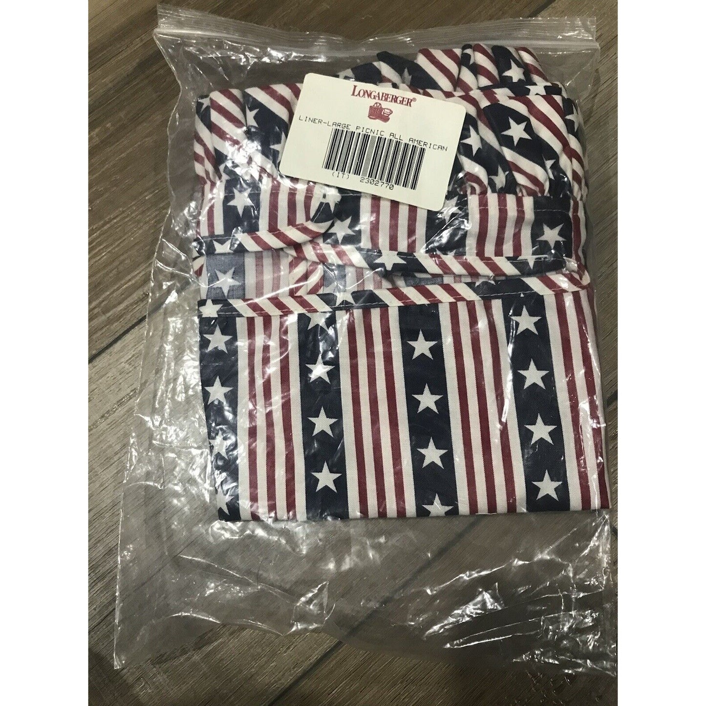 Longaberger Large Picnic Liner - All American Stars & Stripes NEW
