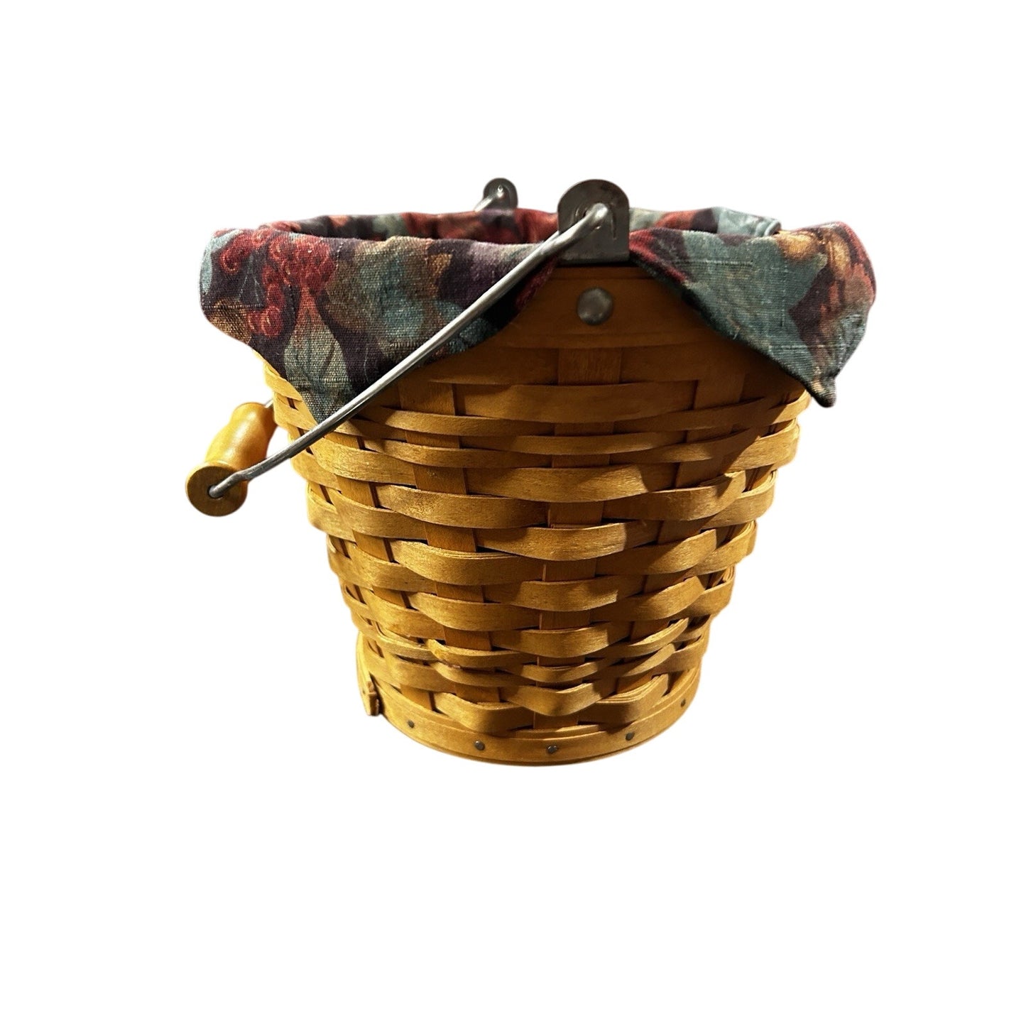 Longaberger 2002 AUTUMN PAIL Basket Bucket Falling Leaves Liner & Protector