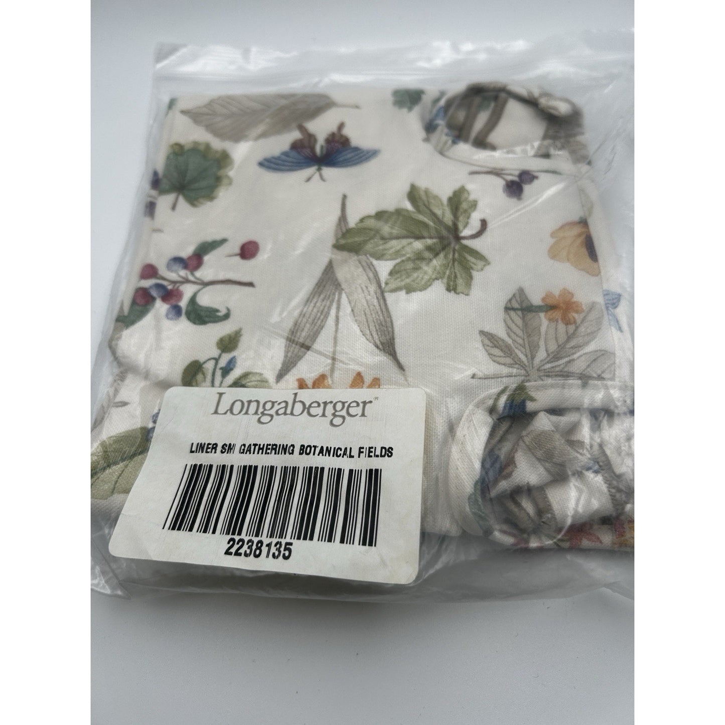 Longaberger Small Gathering Basket Liner - Botanical Fields Floral Fabric NEW
