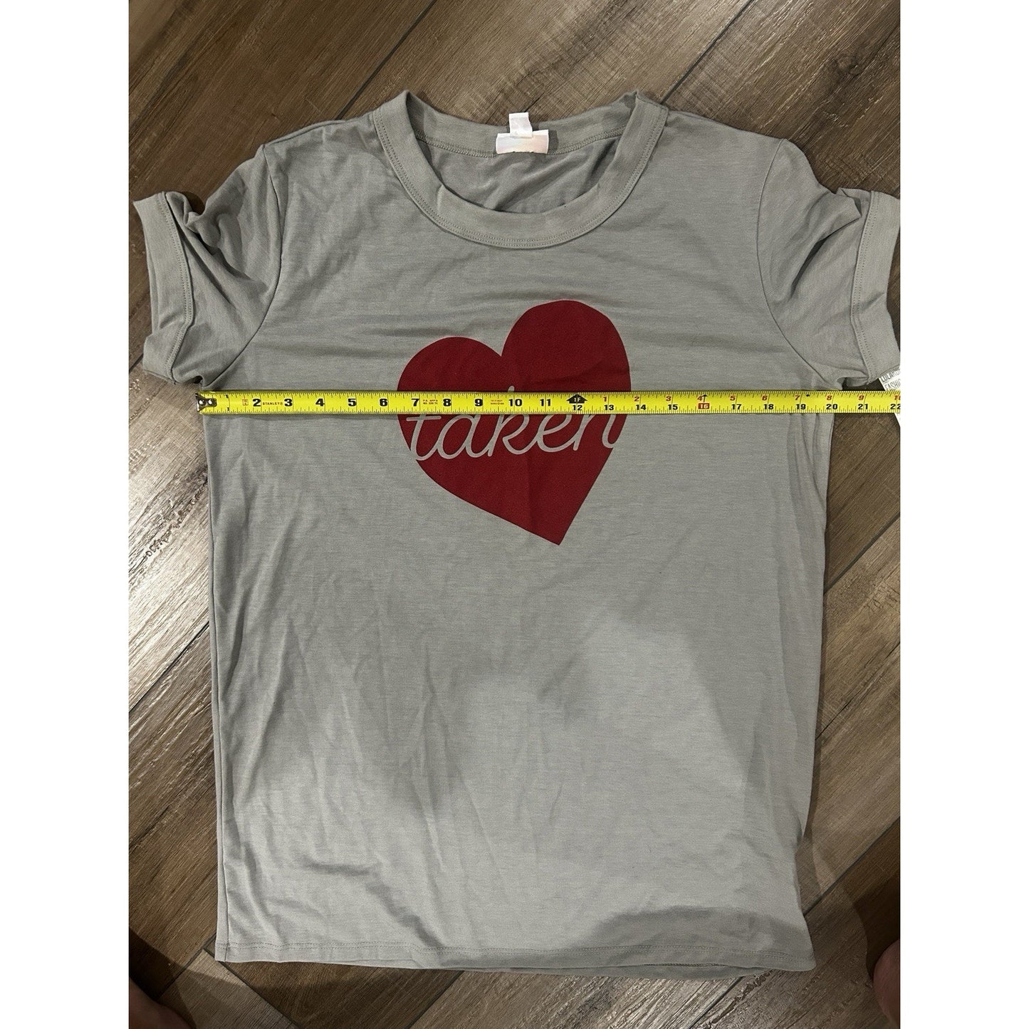 NWT - LuLaRoe Graphic T Gray Heart Taken Shirt - Women's Size Medium Heart