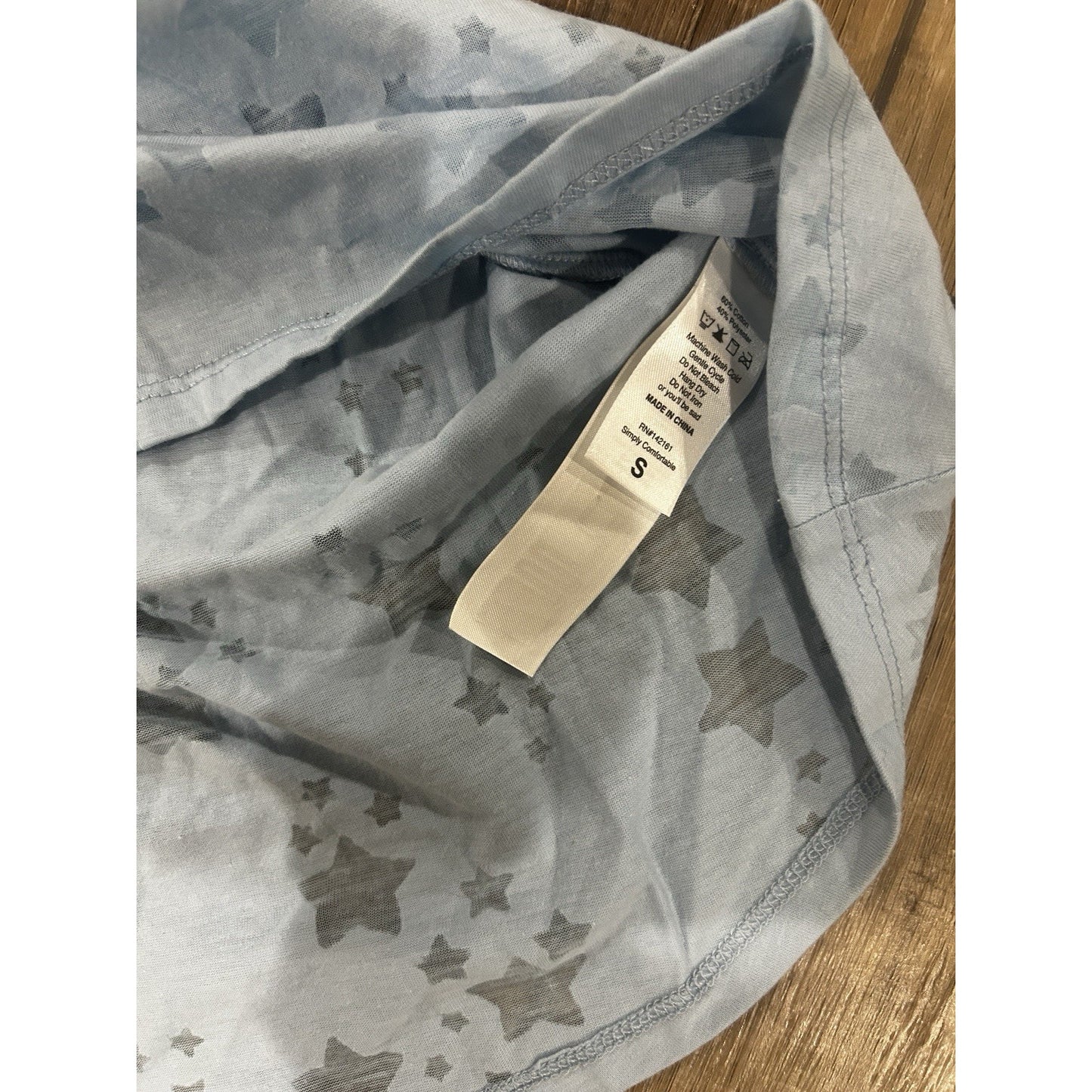 LuLaRoe Sleeveless Tank Top Americana Small Light Blue Burnout Stars NWT