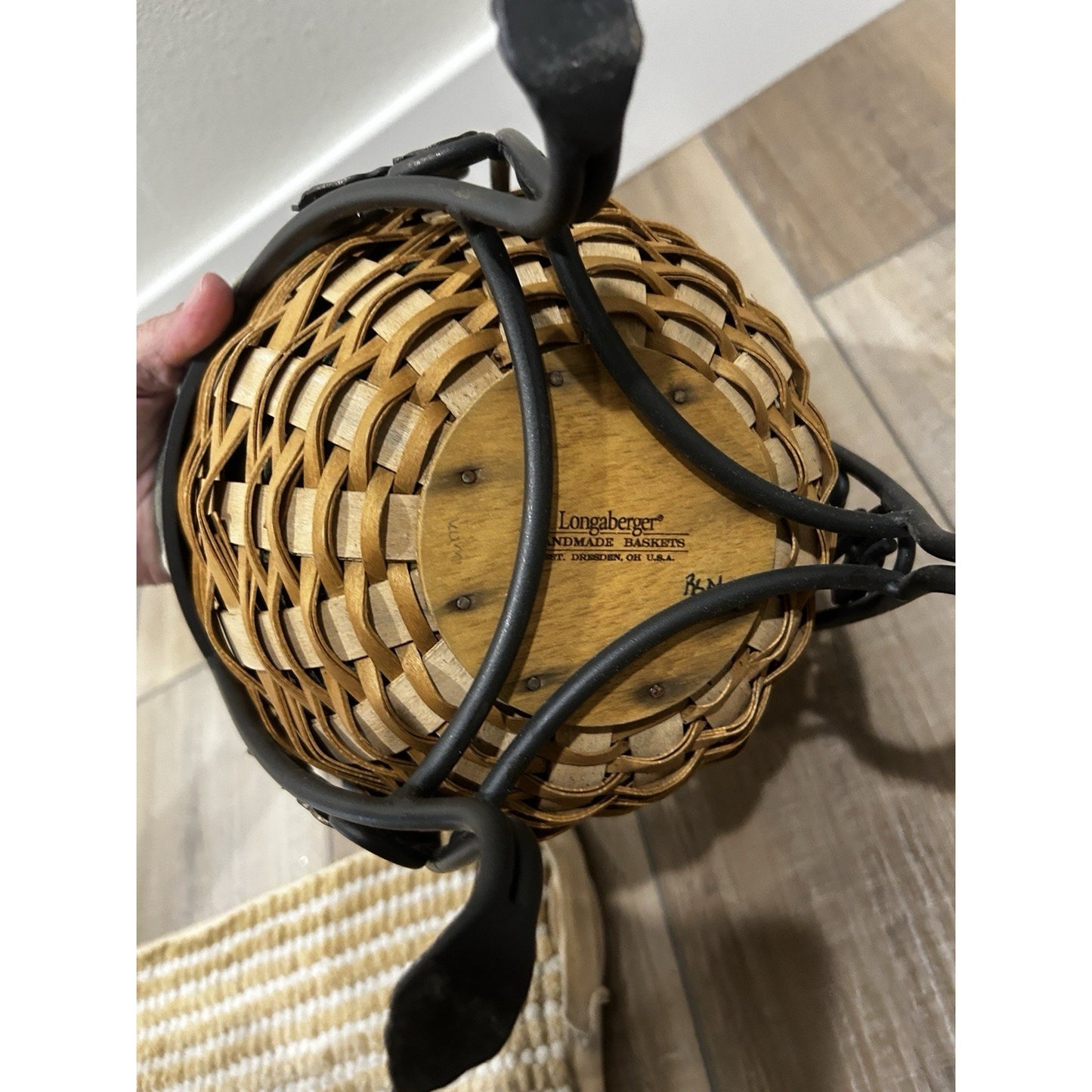 Longaberger Wrought Iron Plant Stand Flora Basket Liner & Protector Set