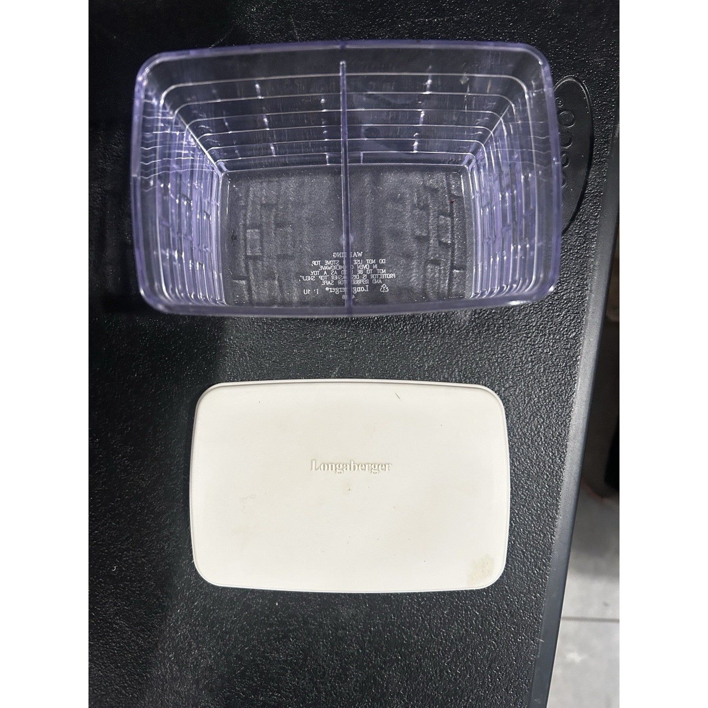 Longaberger Tea Basket Hard Plastic Divided Protector & Lid