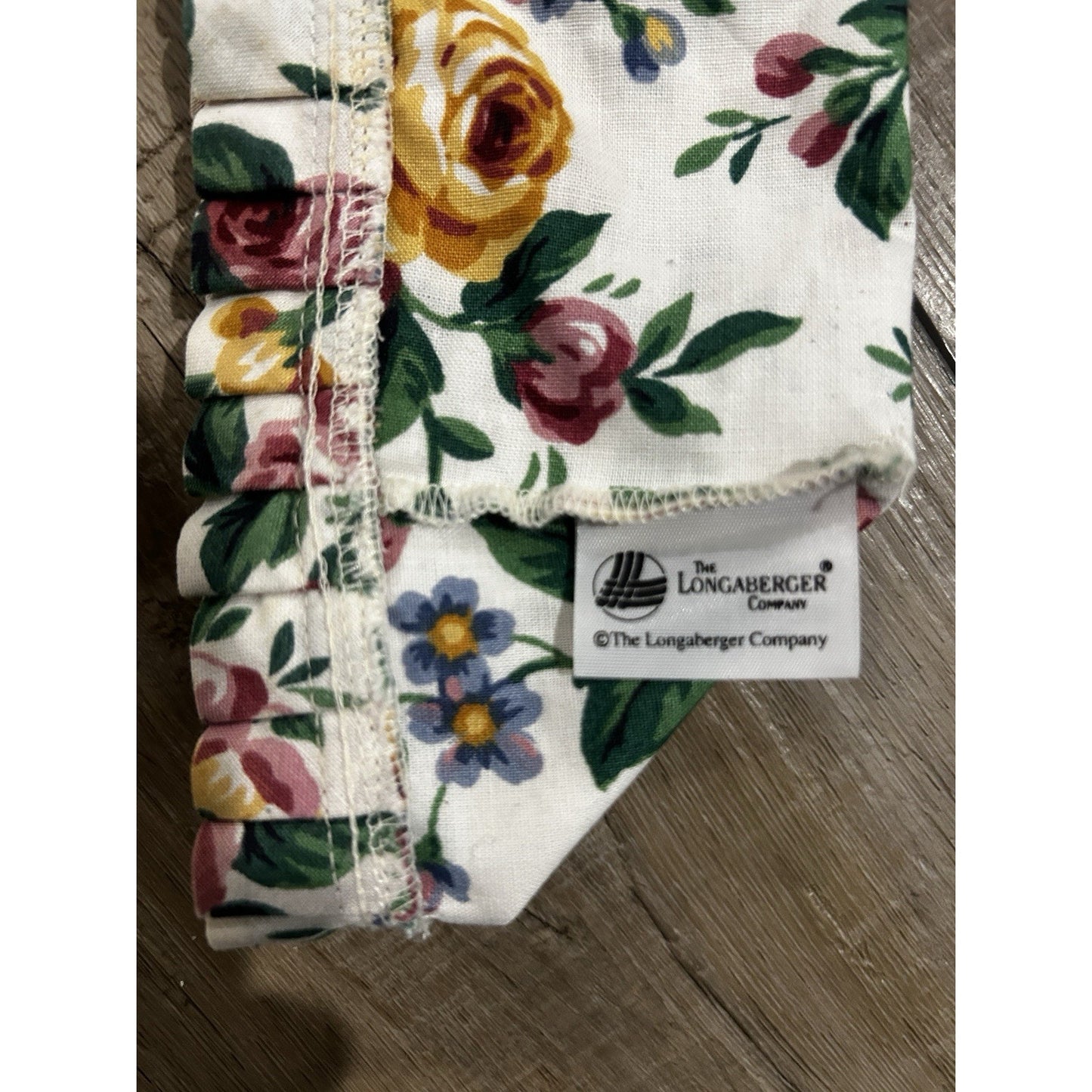 Longaberger BREAD Basket LINER Garden Splendor Rose Florals fabric