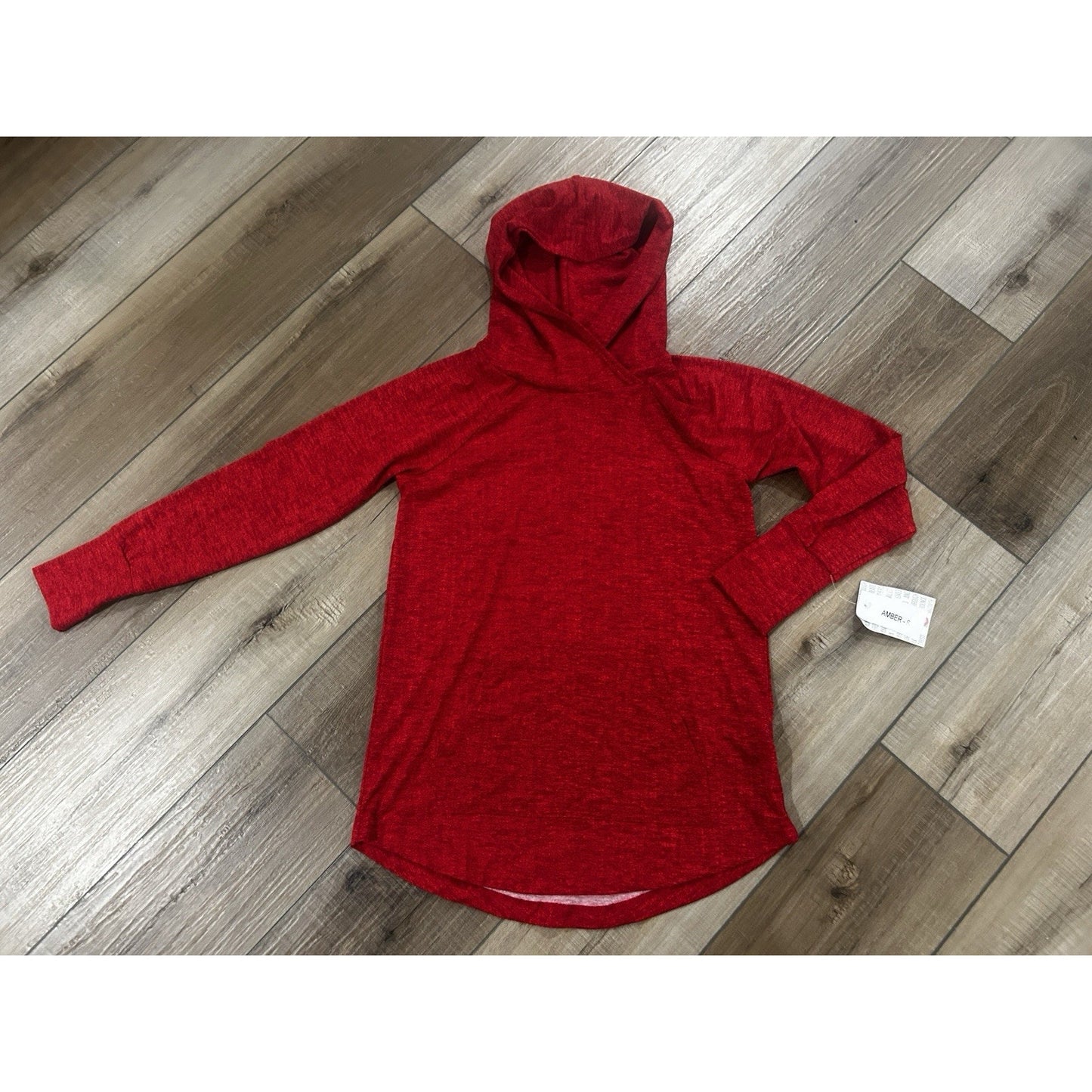 LuLaRoe Amber Hoodie Small Solid Red NWT New Front Pocket