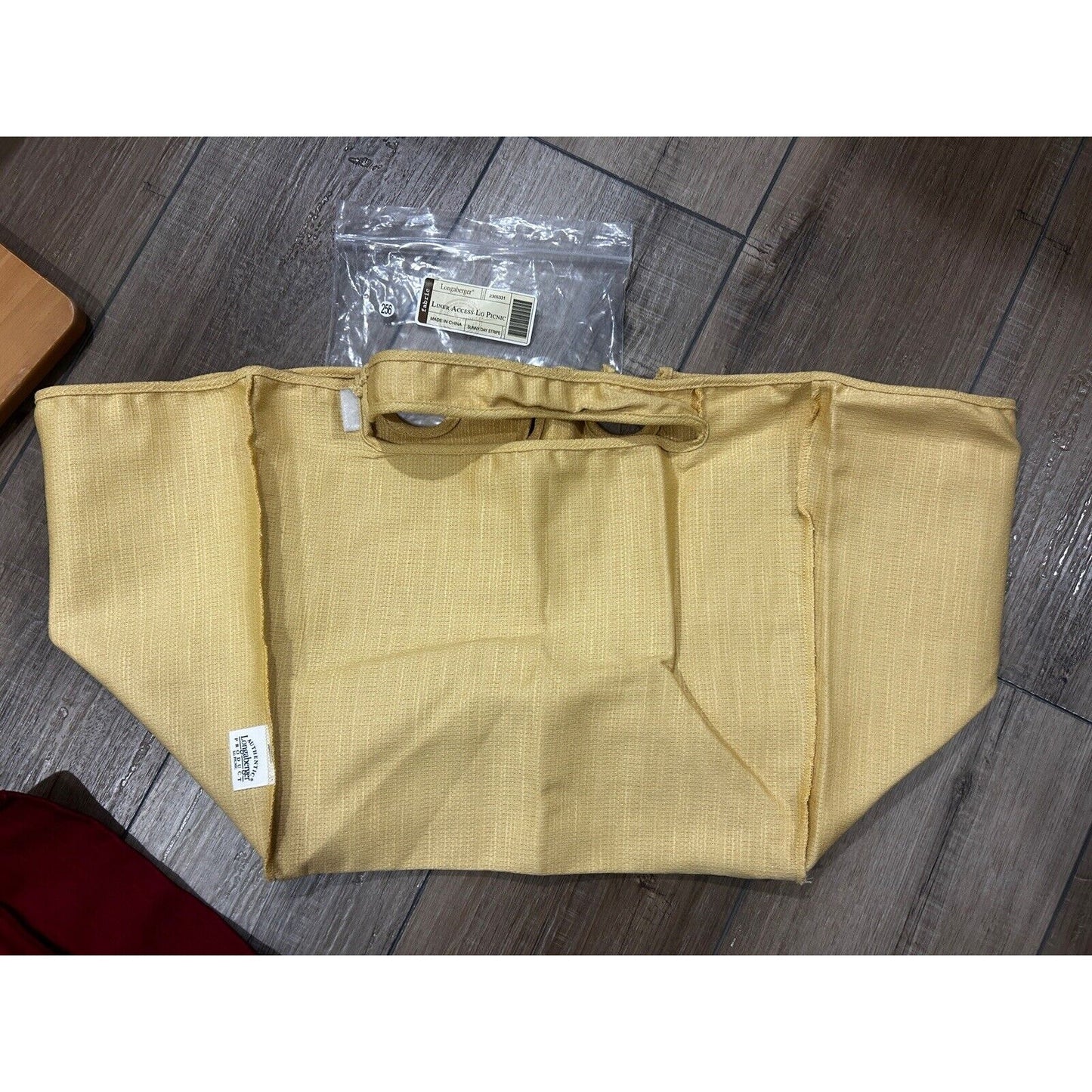 Longaberger LARGE PICNIC Basket Liner BUTTERNUT YELLOW NEW IN PKG