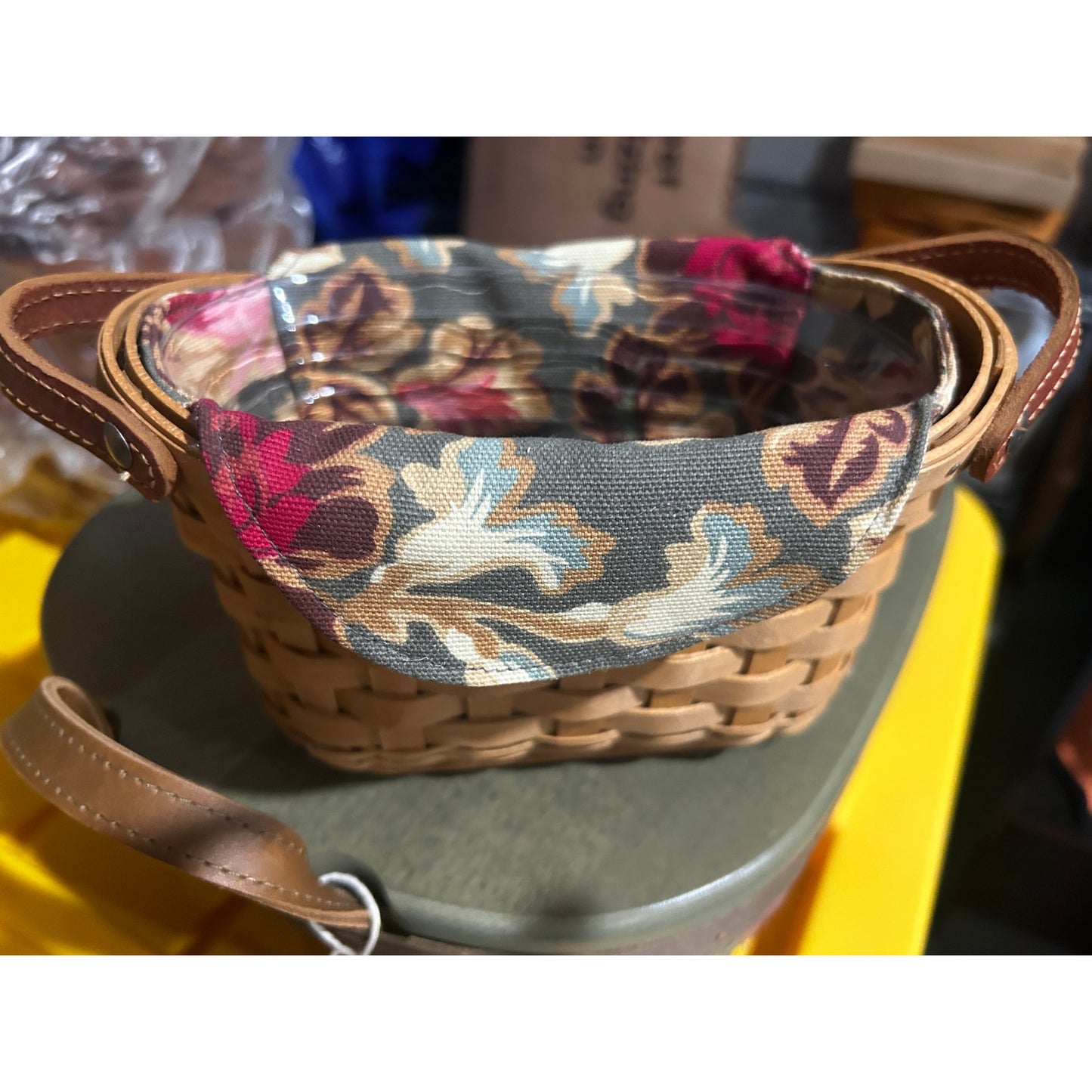 Longaberger JOURNAL Basket Set - Majolica Garden floral & protector