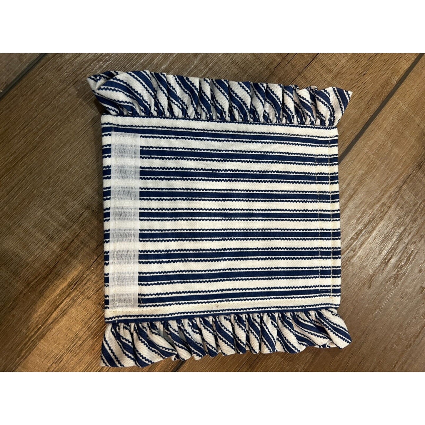 Longaberger Vintage Ticking Basket Handle Gripper Blue white stripe