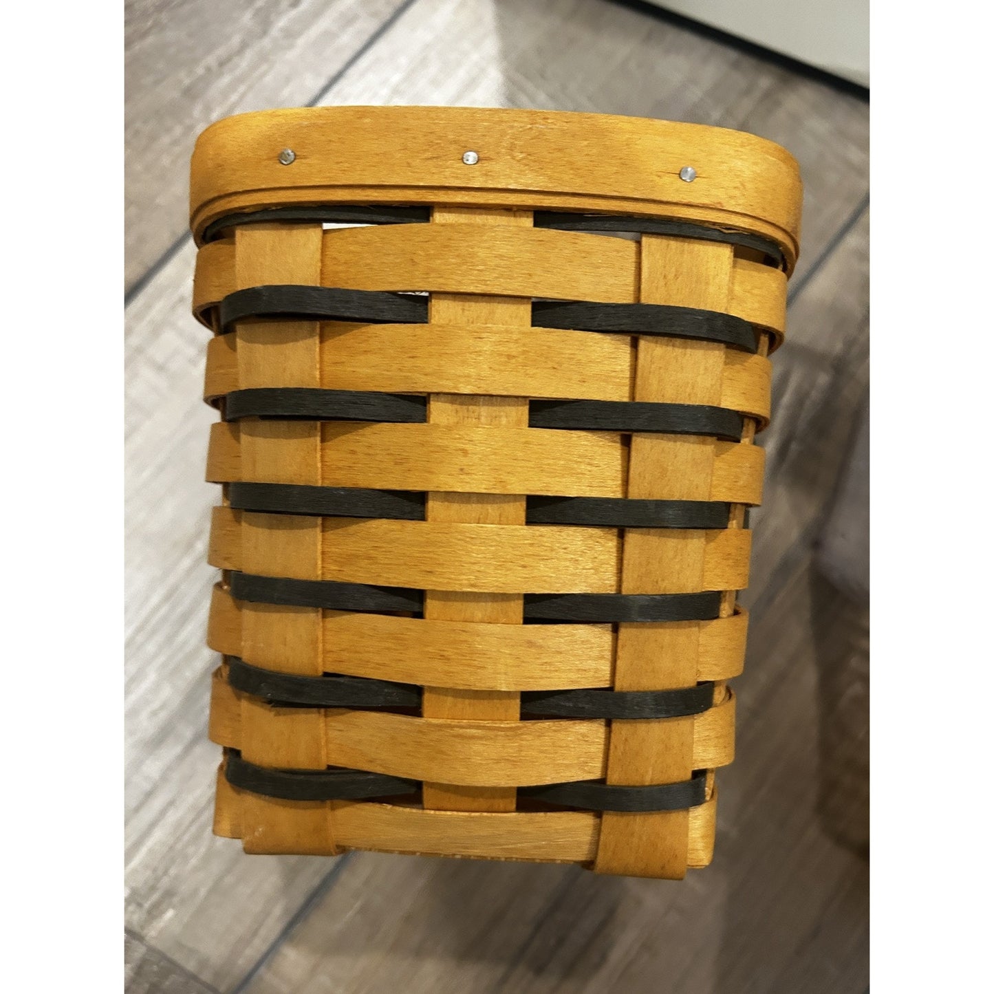 Longaberger Kitchen Utensil Basket Protector & Wood Dividers Navy blue weaves