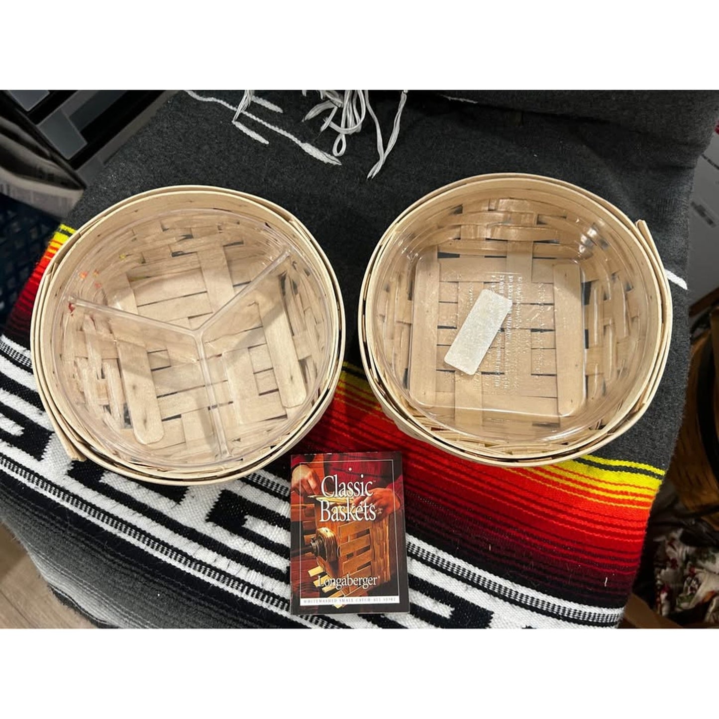 Longaberger Whitewashed Small catch all Baskets