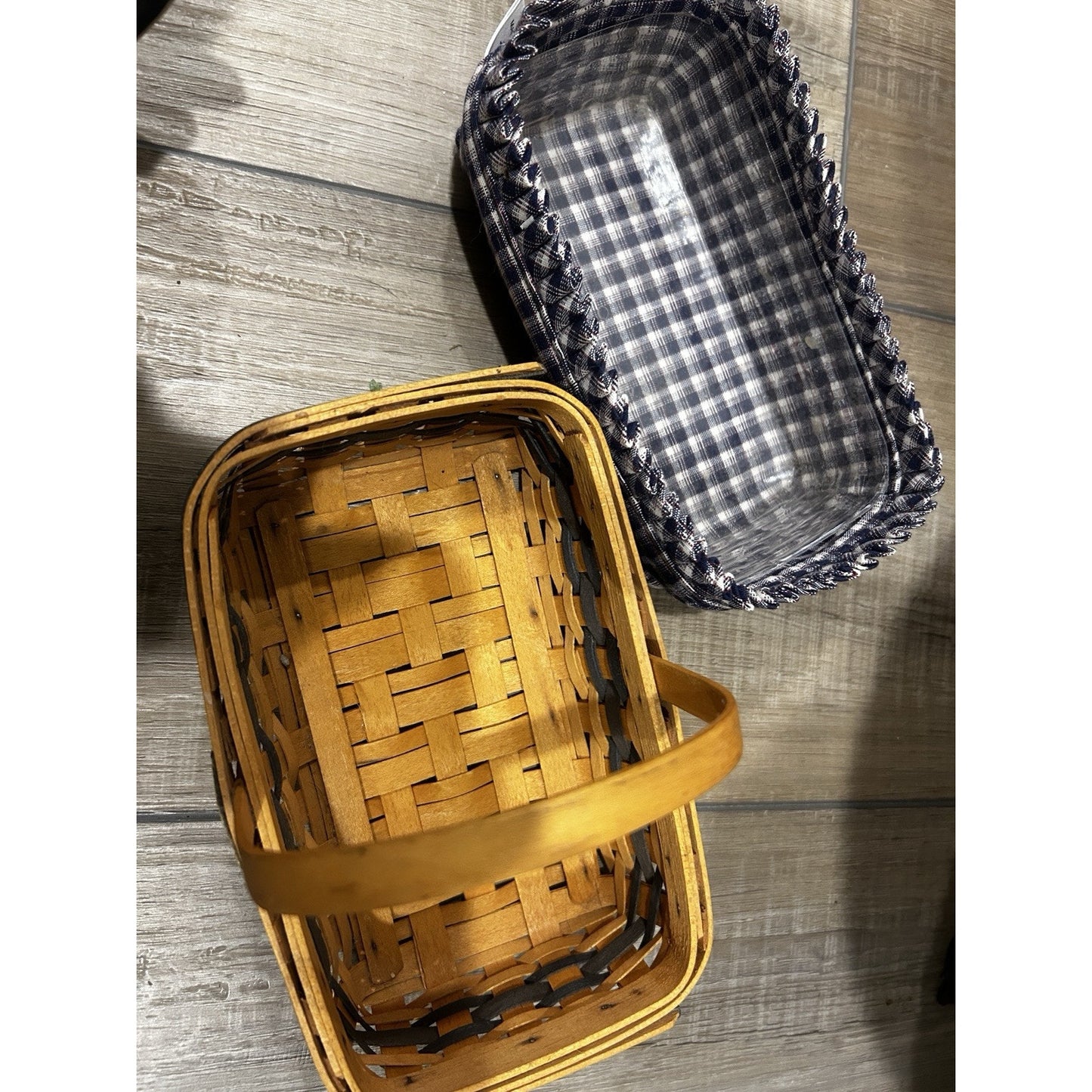 Longaberger 1998 JW Miniature Gathering Basket Protector & Liner