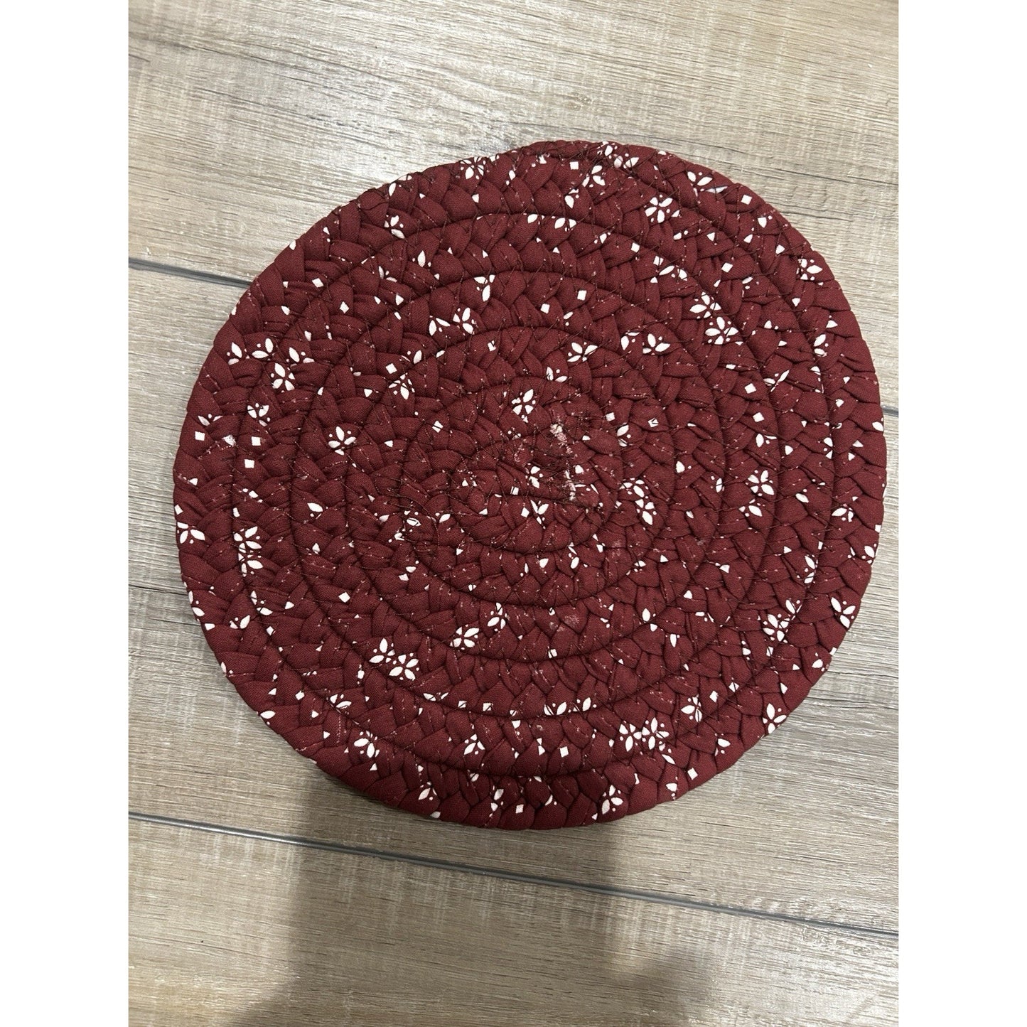 LONGABERGER Baskets Classic 9" BRAIDED Woven TRIVET Traditional Red Hot pad