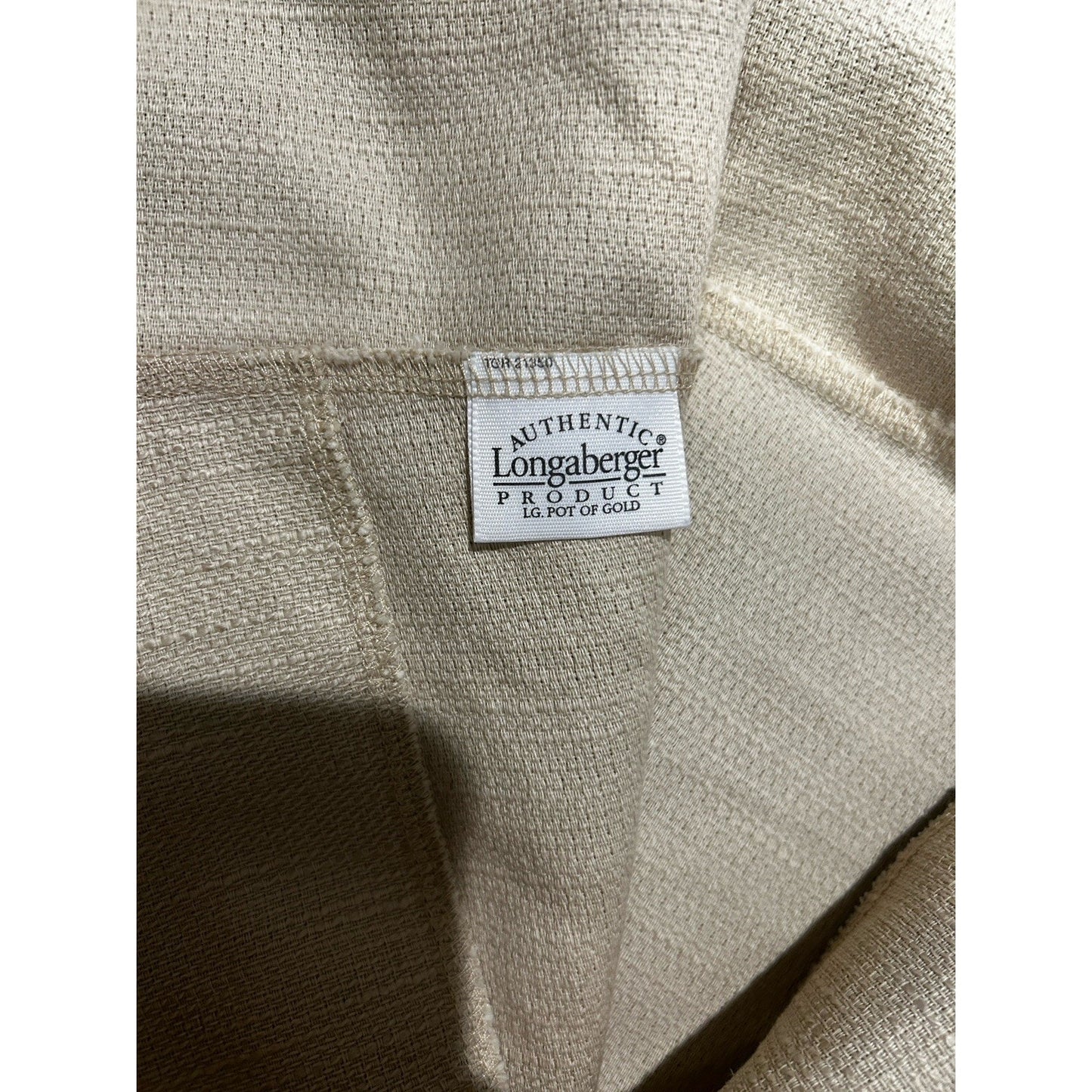 Longaberger Work Around Pot of Gold Basket Liner OATMEAL BEIGE TAN Fabric solid