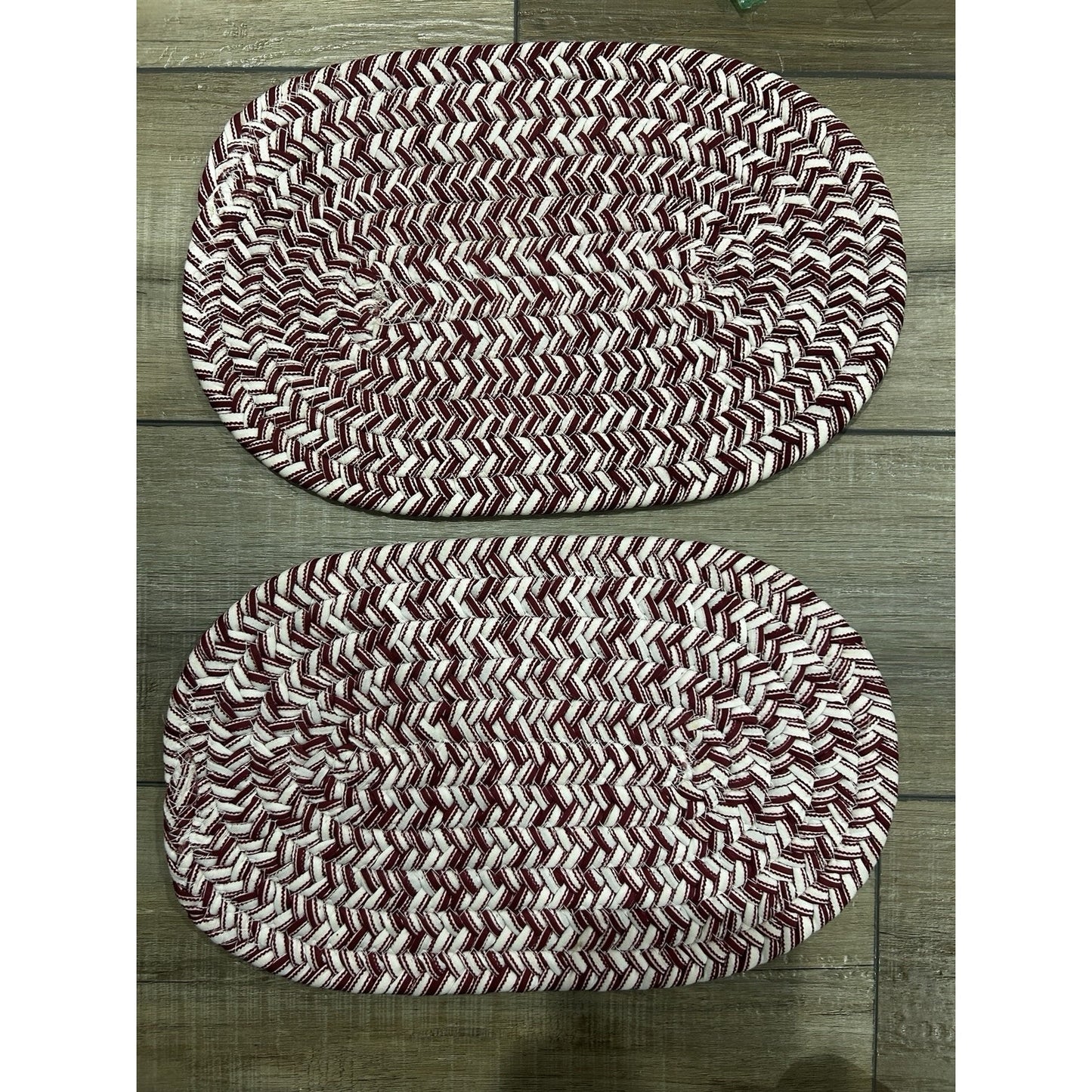 LONGABERGER Rug Braided Oval Trivet 9x14" Red Hot Pad Centerpiece Christmas