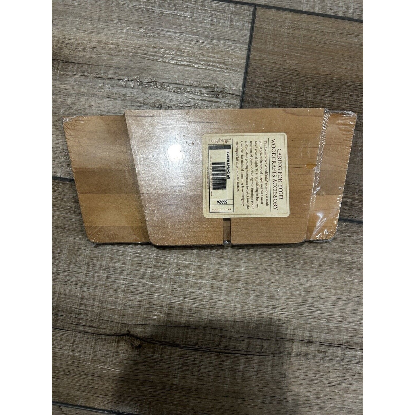Longaberger Woodcrafts Spring Basket Wood Divider 56024 New Warm Brown