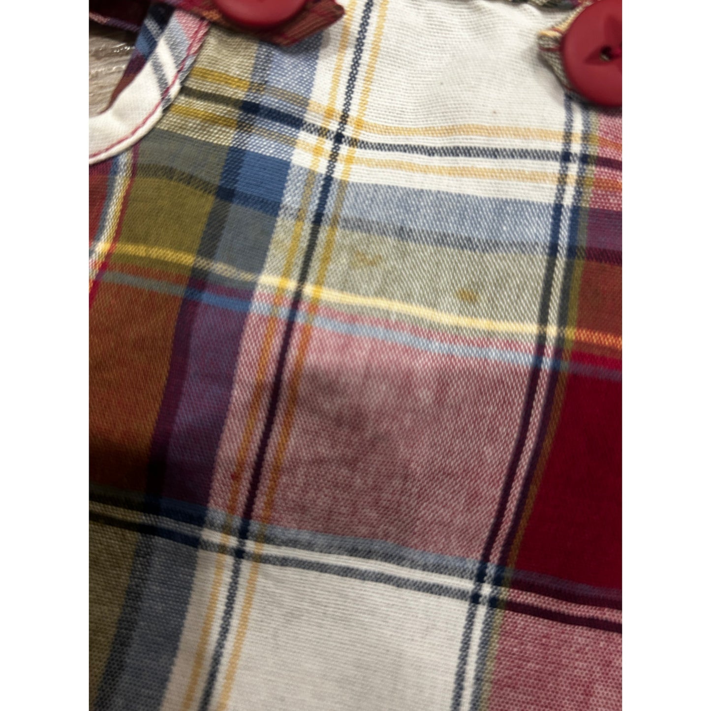 Longaberger SMALL GATHERING Basket LINER Paprika Plaid fabric