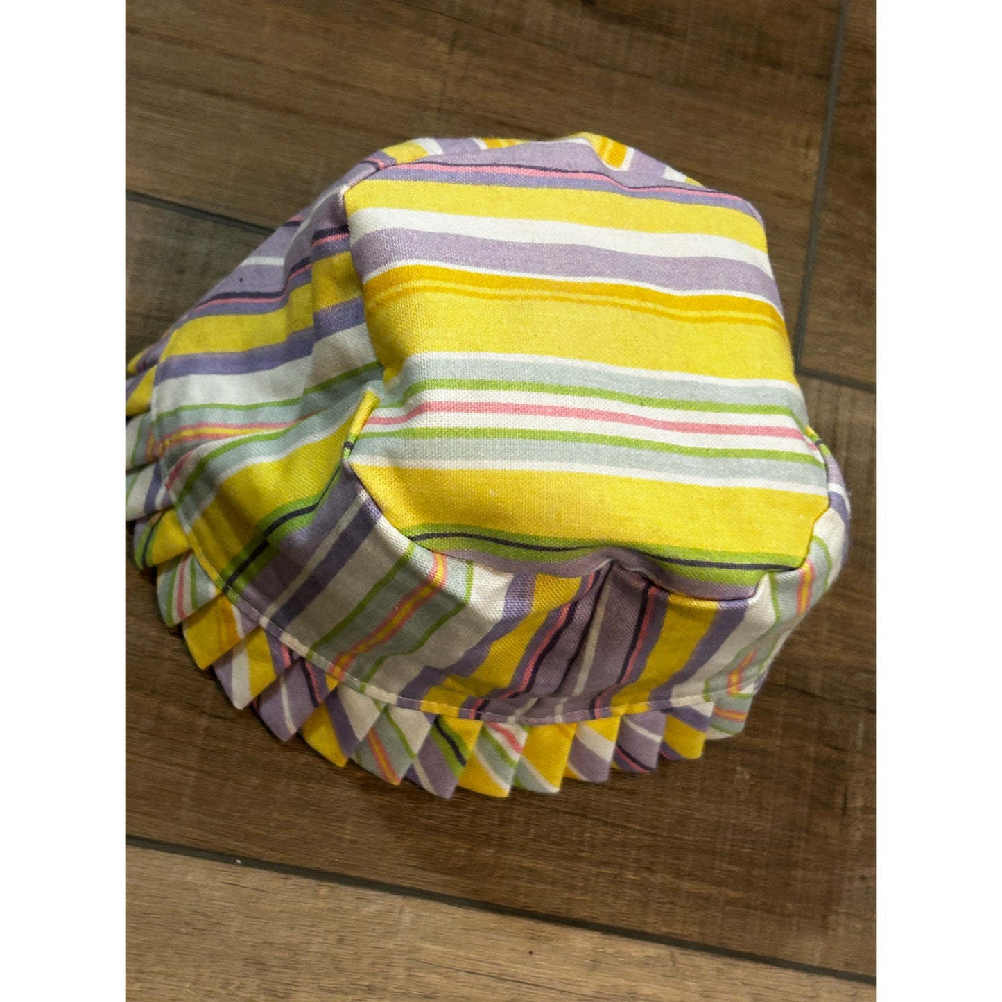 Longaberger 2006 Easter Stripe Picket Pail Basket Stand Up Liner purple yellow