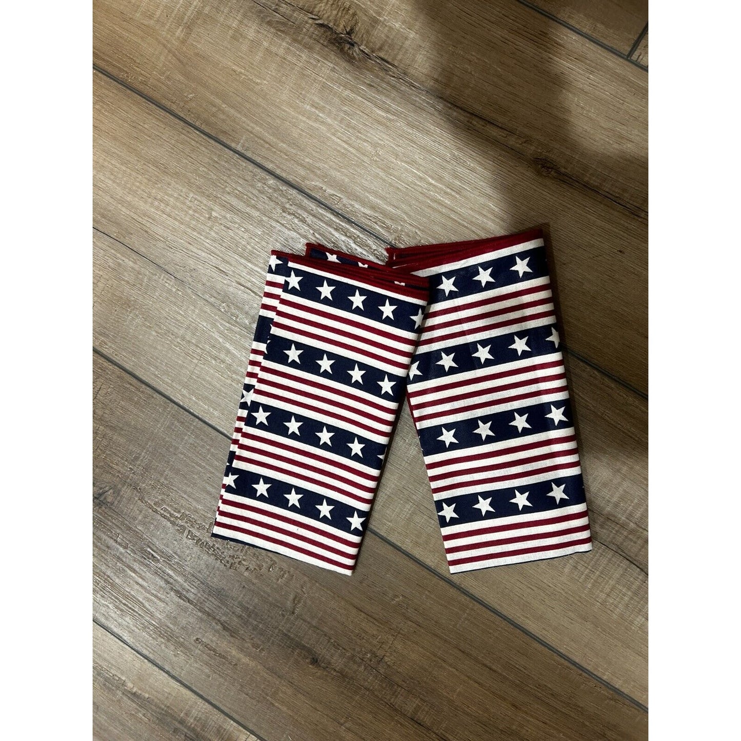 Longaberger Set of 2 Napkins in All American Stars Spangled Stripes Patriotic