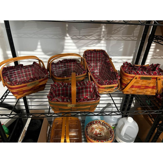 5 Longaberger Christmas baskets gingerbread yuletide bayberry seasons greetings