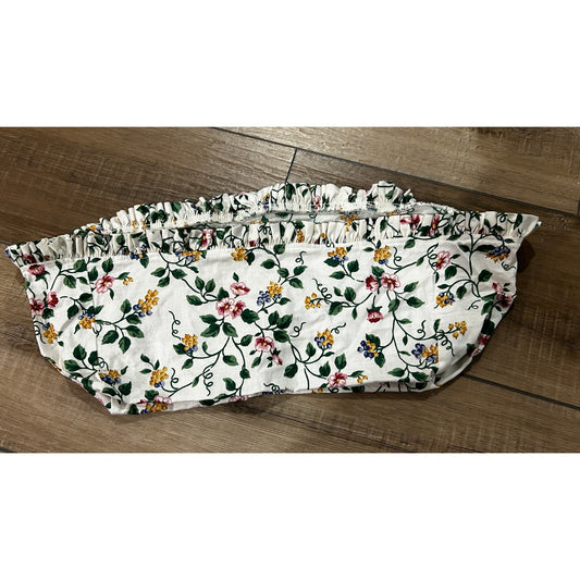 Longaberger VANITY Basket Liner WHITE VINE FLORAL Fabric