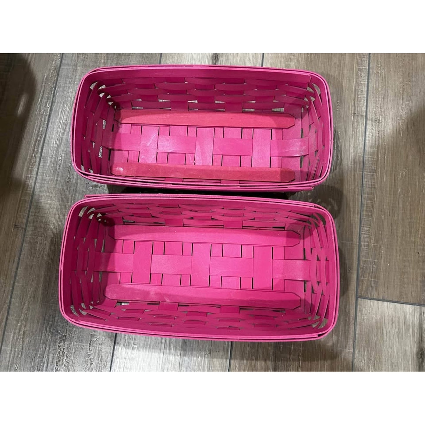 2 Longaberger bread baskets Hot Pink