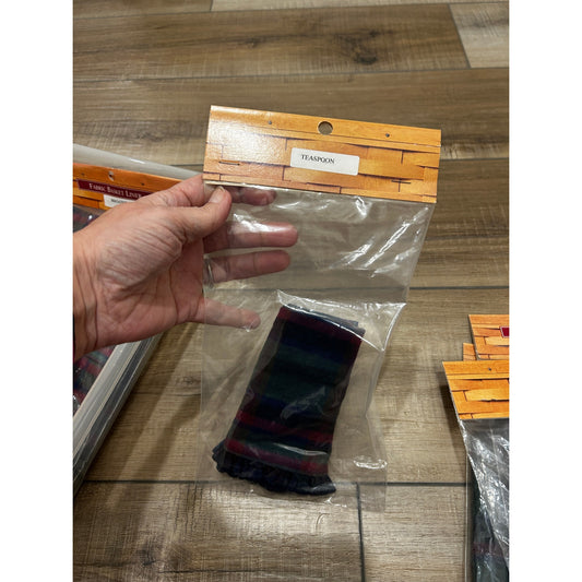 Longaberger TEASPOON Basket Liner CABIN PLAID Fabric NEW RARE