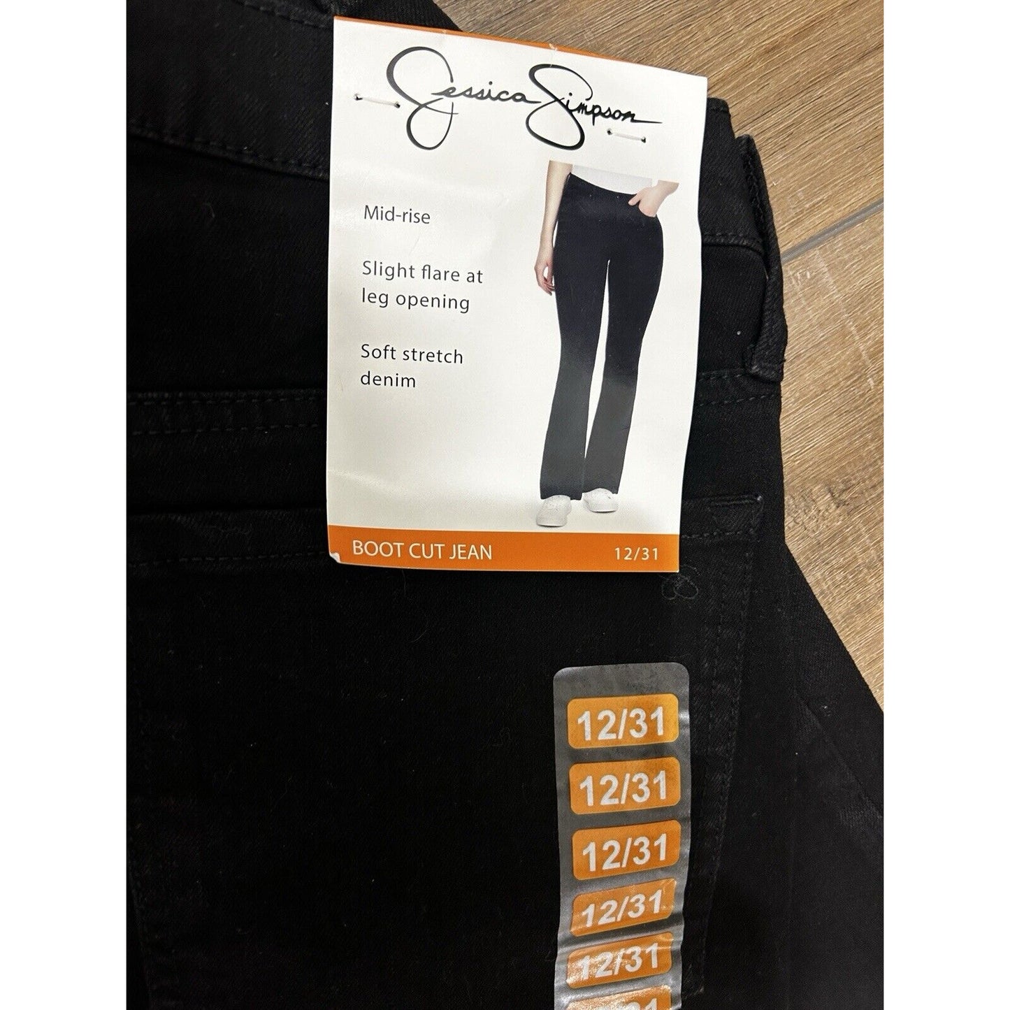 Jessica Simpson Ladies Bootcut Jean Women’s Size 12 / 31 Black NEW Stretch