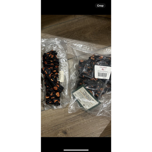 5 Longaberger Basket Fabric Garters Halloween Boo XL & Medium pumpkin