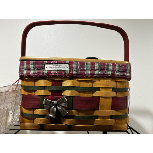 LONGABERGER HOSTESS HOLIDAY WRAP IT UP BASKET COMPLETE SET CHRISTMAS GIFT