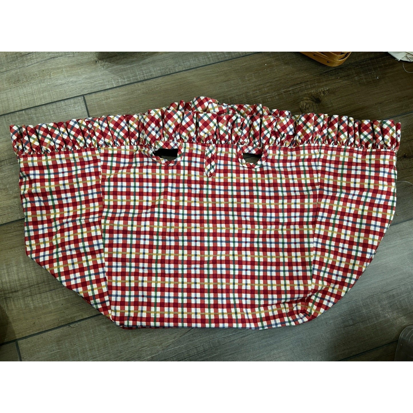 Longaberger Large Picnic Basket Liner Cherry Plaid fabric