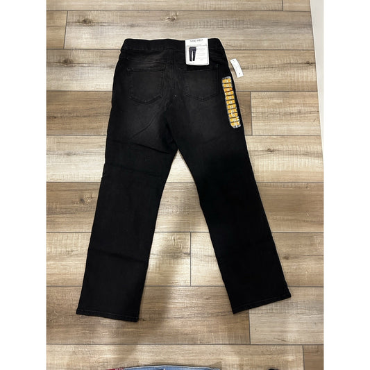 Women's Nine West Black Heidi Pull On Denim Black Jeans Pant Size 12 NEW Stretch