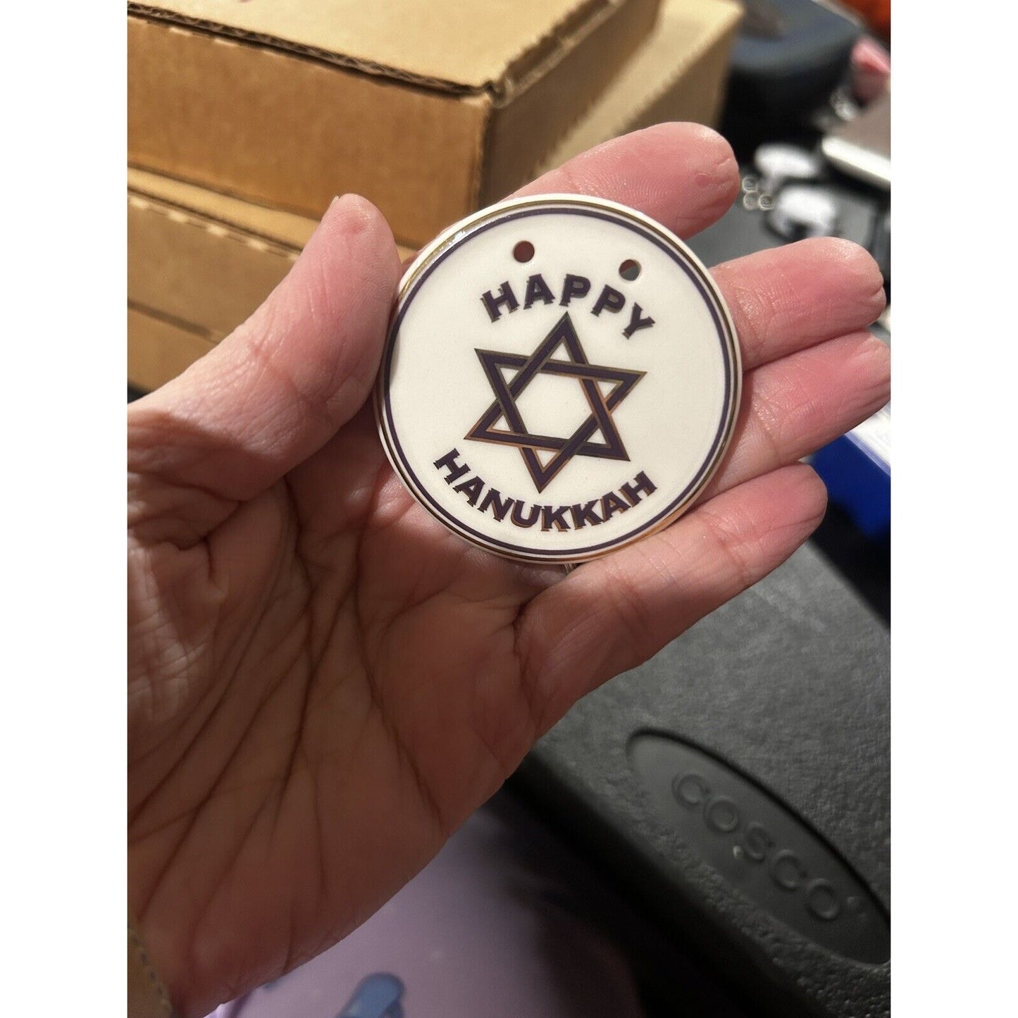 Longaberger Basket Hanukkah Star Of David Round Basket Tie On Chanukah Ornament