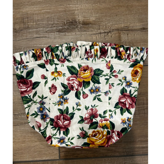 Longaberger TALL TISSUE Basket Liner GARDEN SPLENDOR ROSE floral Fabric