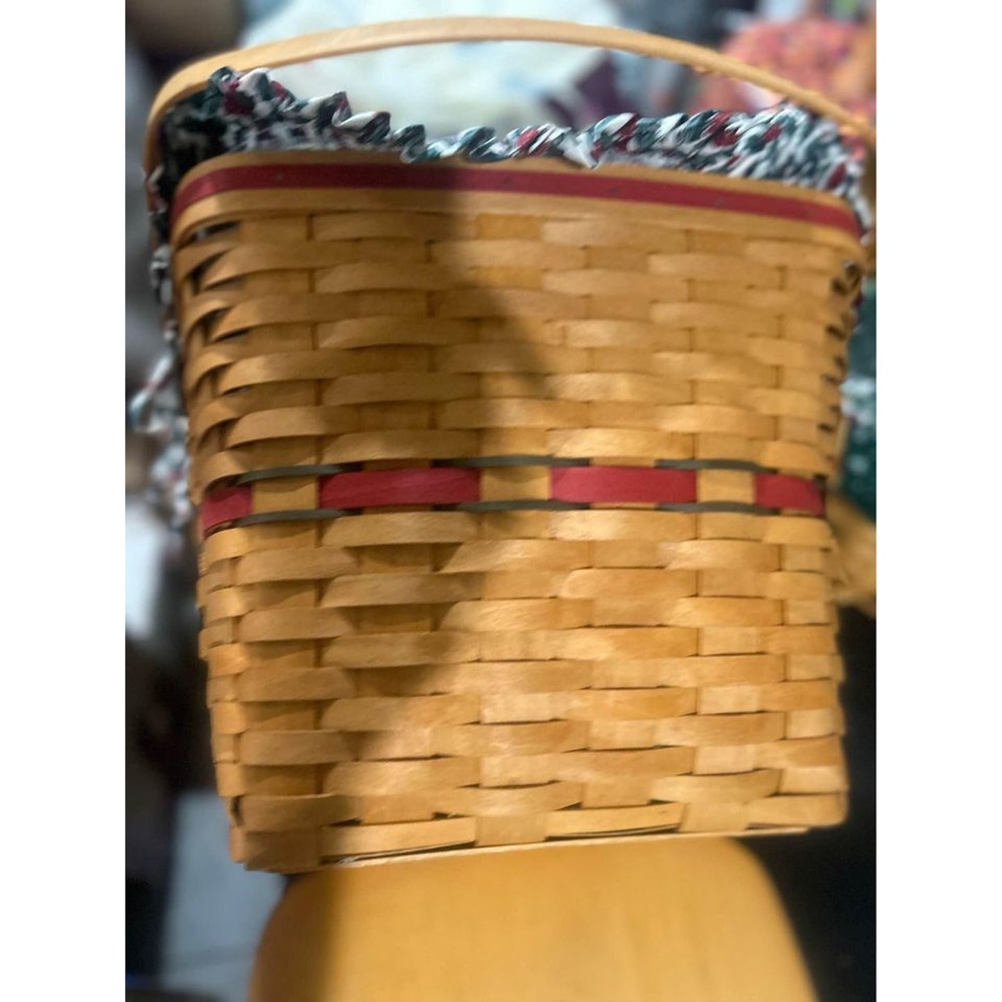 Longaberger Holiday Hostess Red Evergreen Basket Holly liner lid & protector Large Christmas