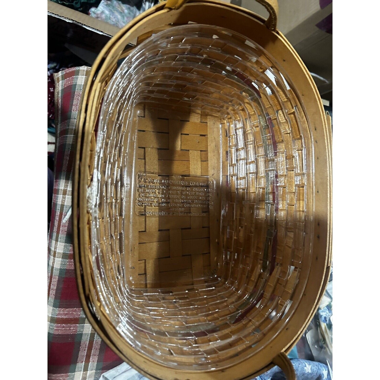 Longaberger Autumn Fall Large Basket Leaves Liner Protector Tie On 12" x 9"