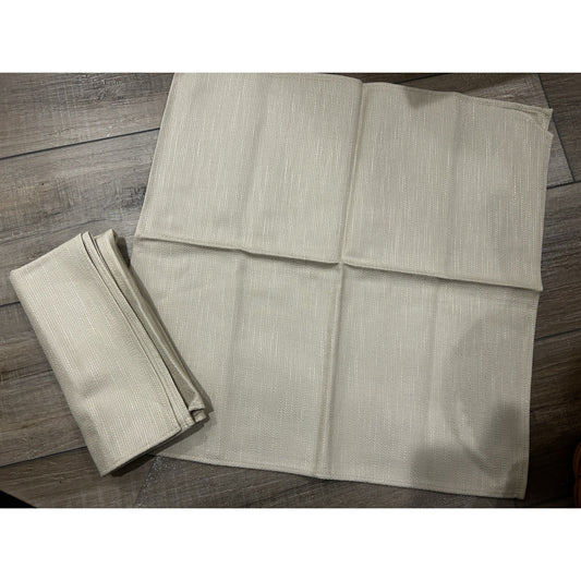 Longaberger Baskets Napkins Oatmeal Tan fabric Set of 2