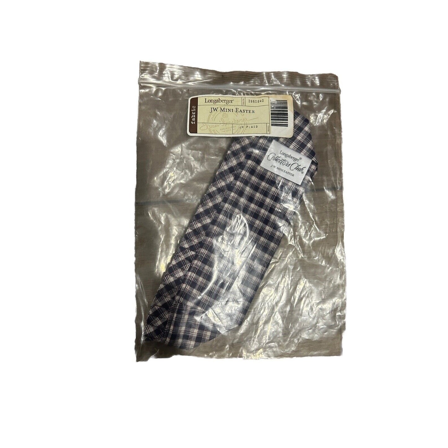 Longaberger JW Miniature Plaid Easter Basket Liner NEW Collectors Club