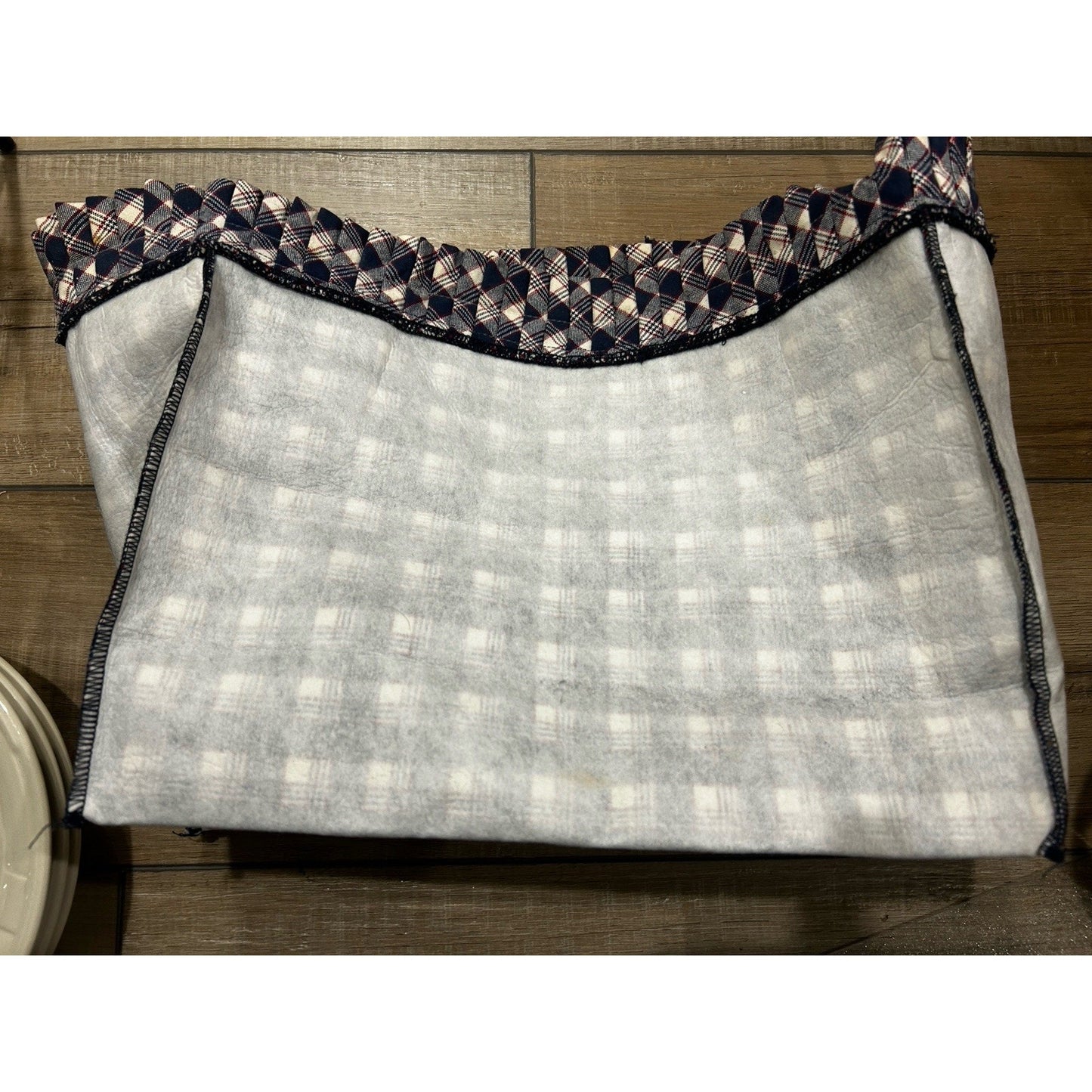 Longaberger J.W. 1987 Bread & Milk Basket Liner JW Plaid Fabric FULL SIZE