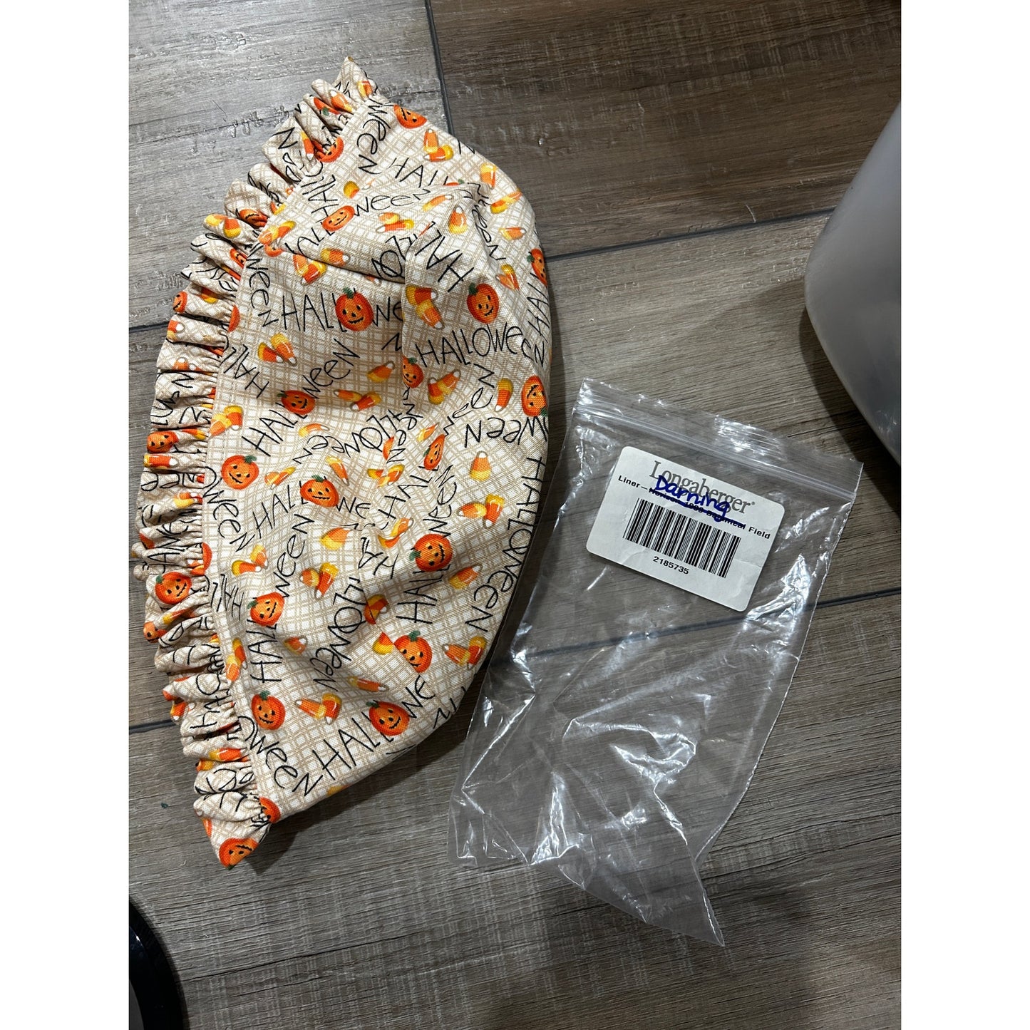 Longaberger Liner For Darning Basket Happy Halloween Candy Corn Pumpkin New