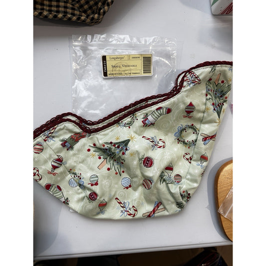 Longaberger Small Vegetable basket liner Christmas All the Trimmings Candy Cane