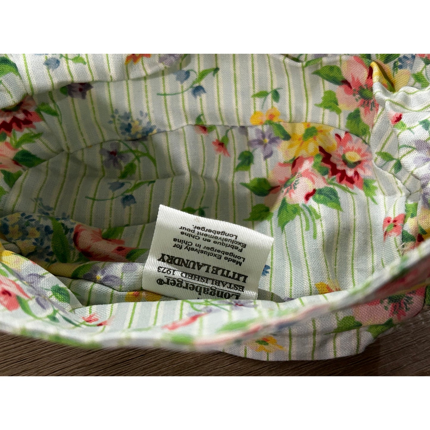 LONGABERGER Little Laundry BASKET LINER - Mixed bouquet FLORAL fabric