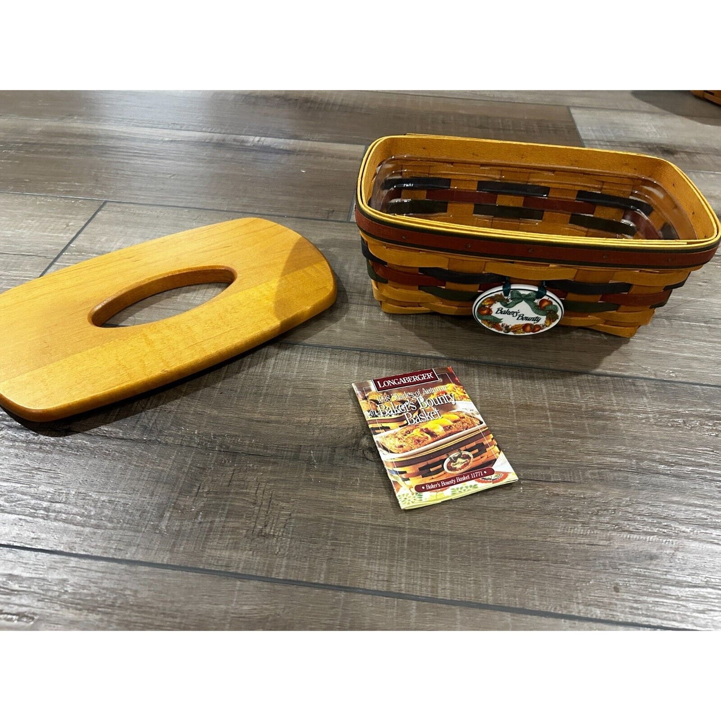 Longaberger 1998 Shades of Autumn Bakers Bounty Basket Woodcrafts Tissue Lid