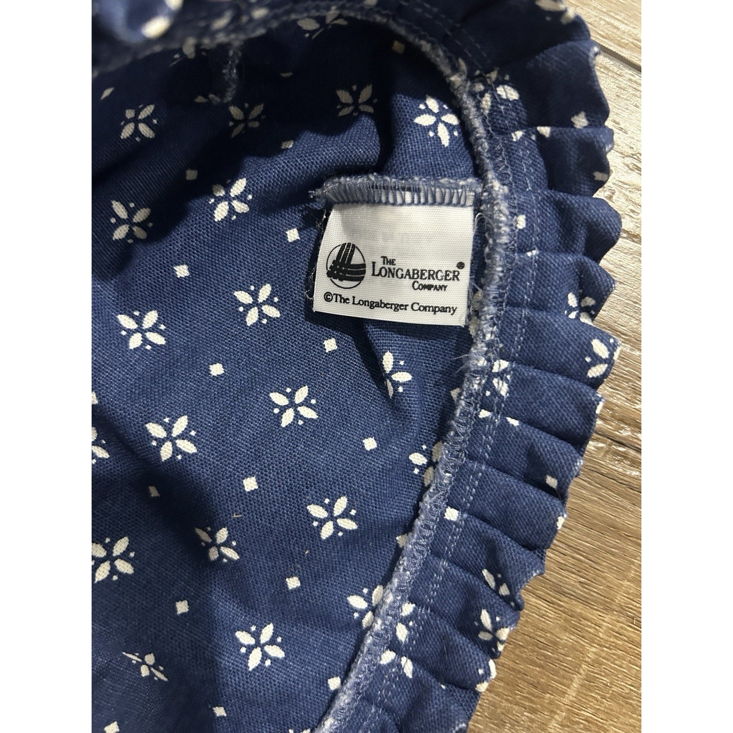 Longaberger Cracker Basket Liner Classic Blue fabric
