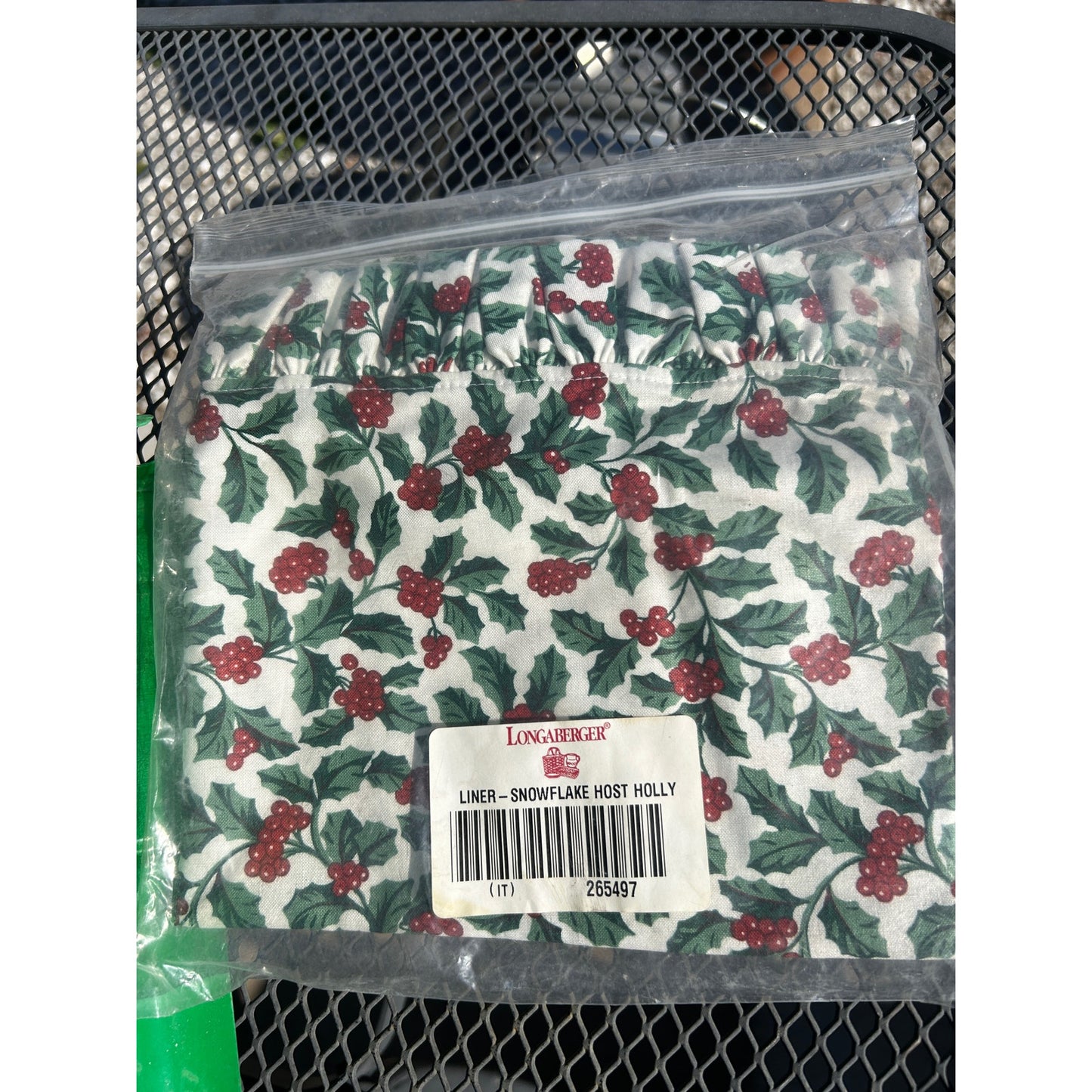 Longaberger Hostess Snowflake Basket Liner Holly Fabric NEW Christmas