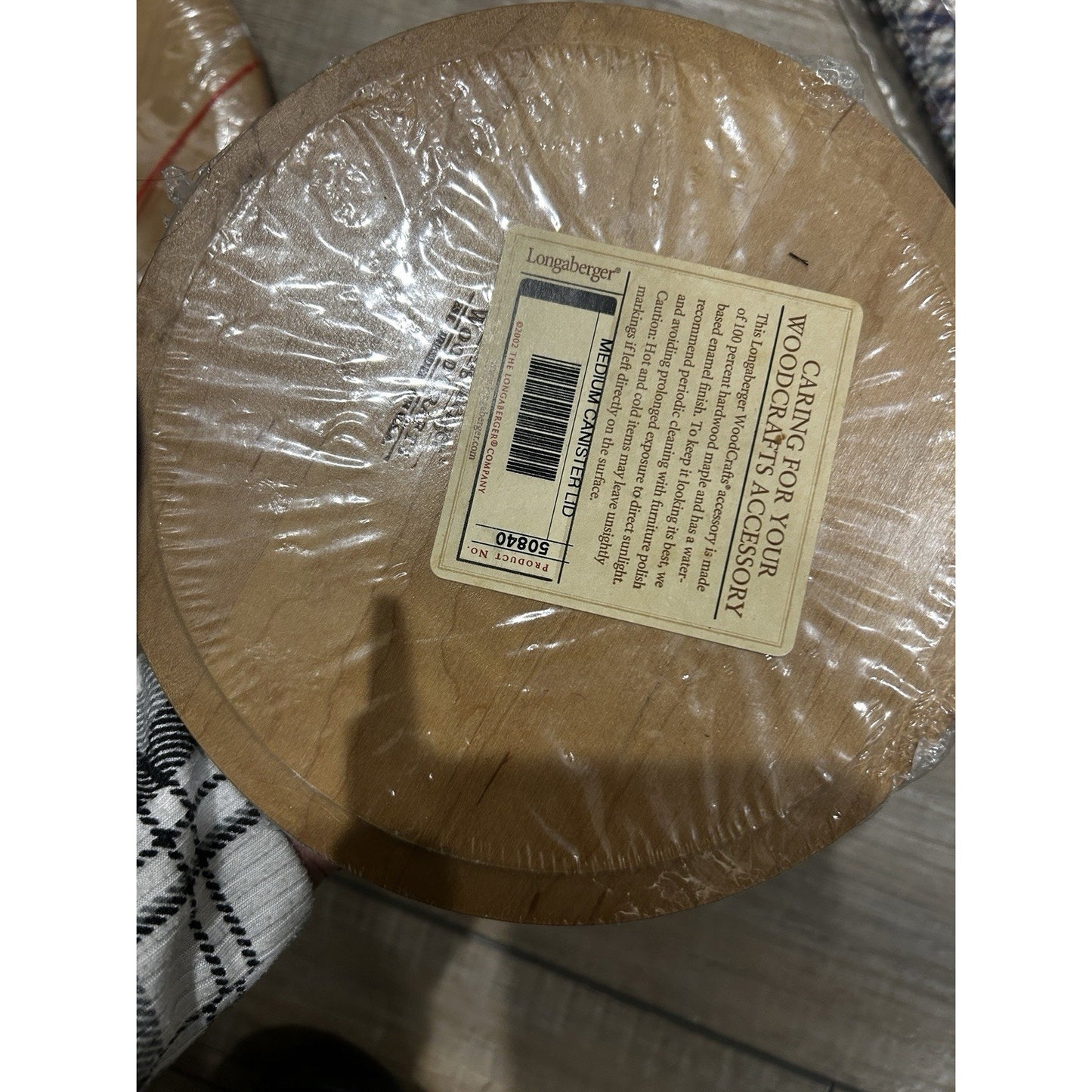 Longaberger MEDIUM M Canister Basket Lid Woodcrafts NEW maple